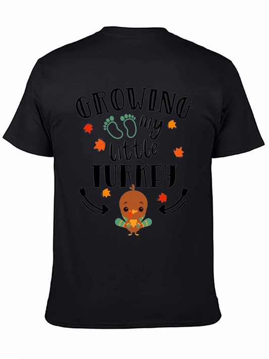 Growing My Little Turkey T-Shirt - Cute Thanksgiving Tee