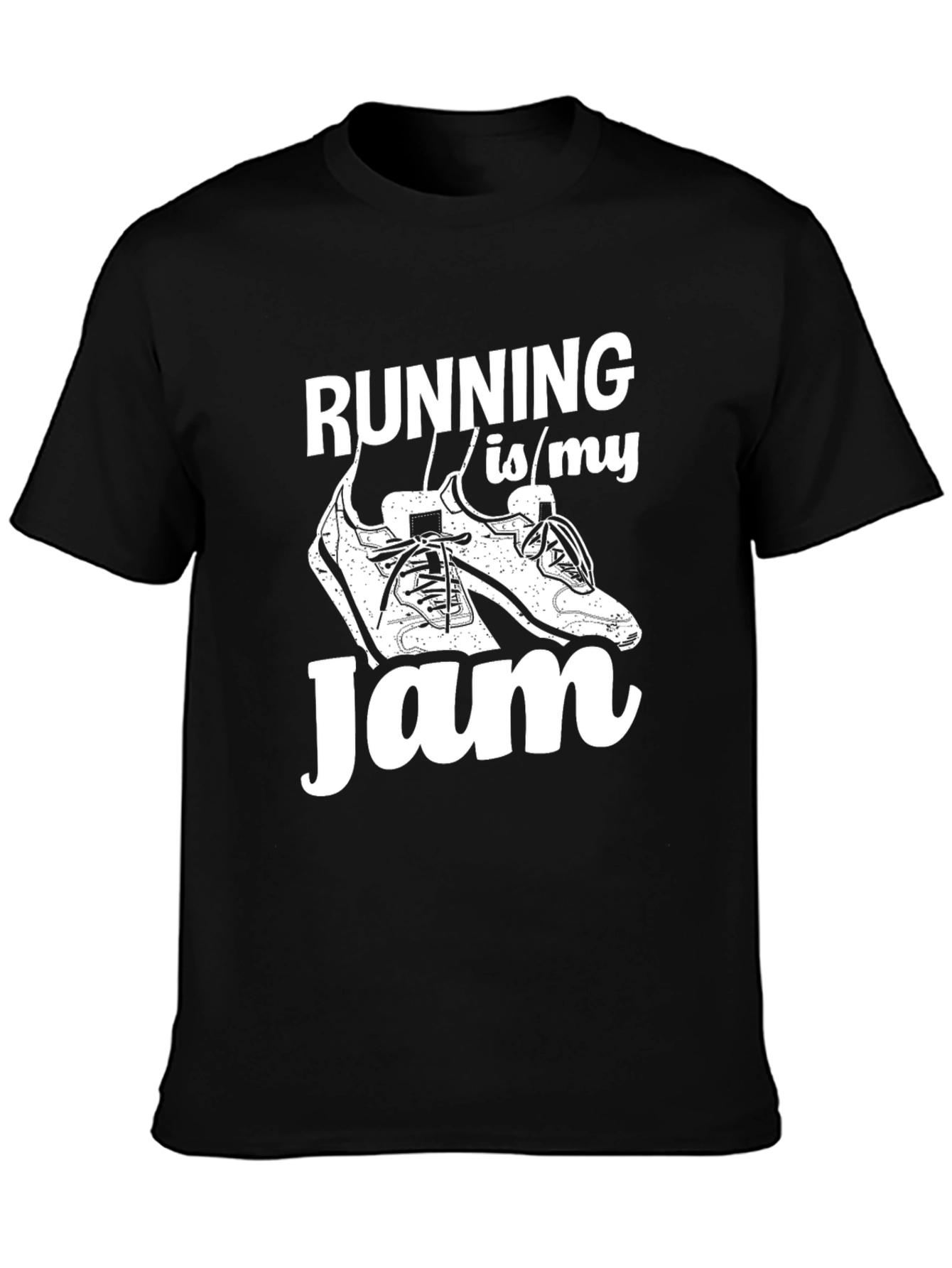 Running Is My Jam T-Shirt - Black Graphic Tee
