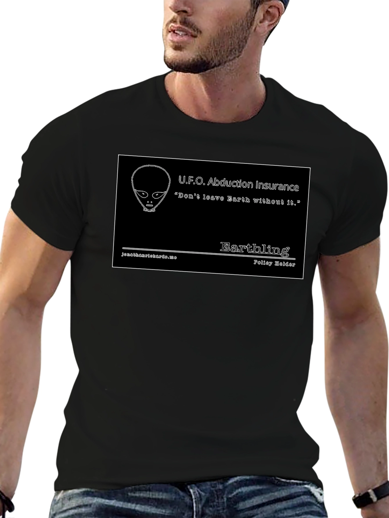 UFO Abduction Insurance Black T-Shirt