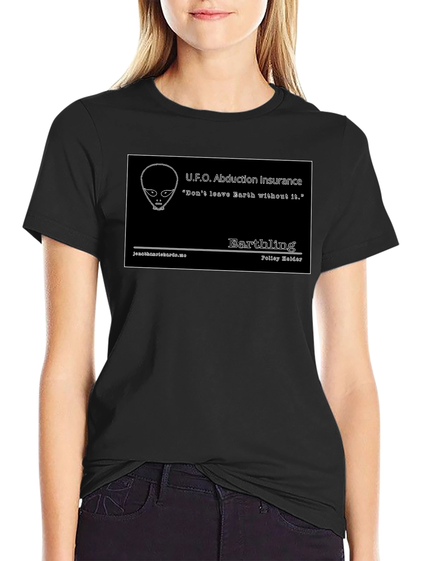 UFO Abduction Insurance Black T-Shirt