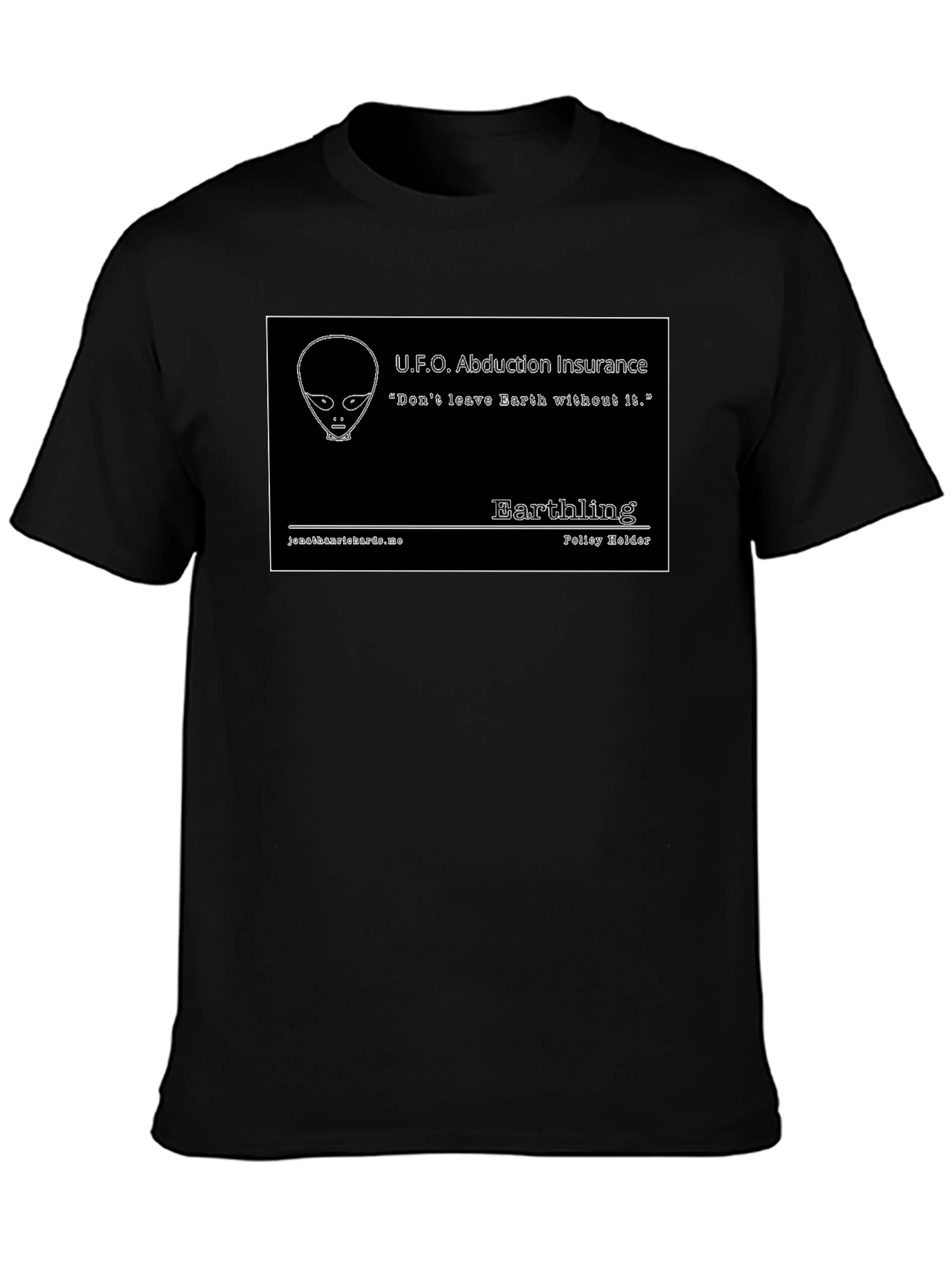UFO Abduction Insurance Black T-Shirt
