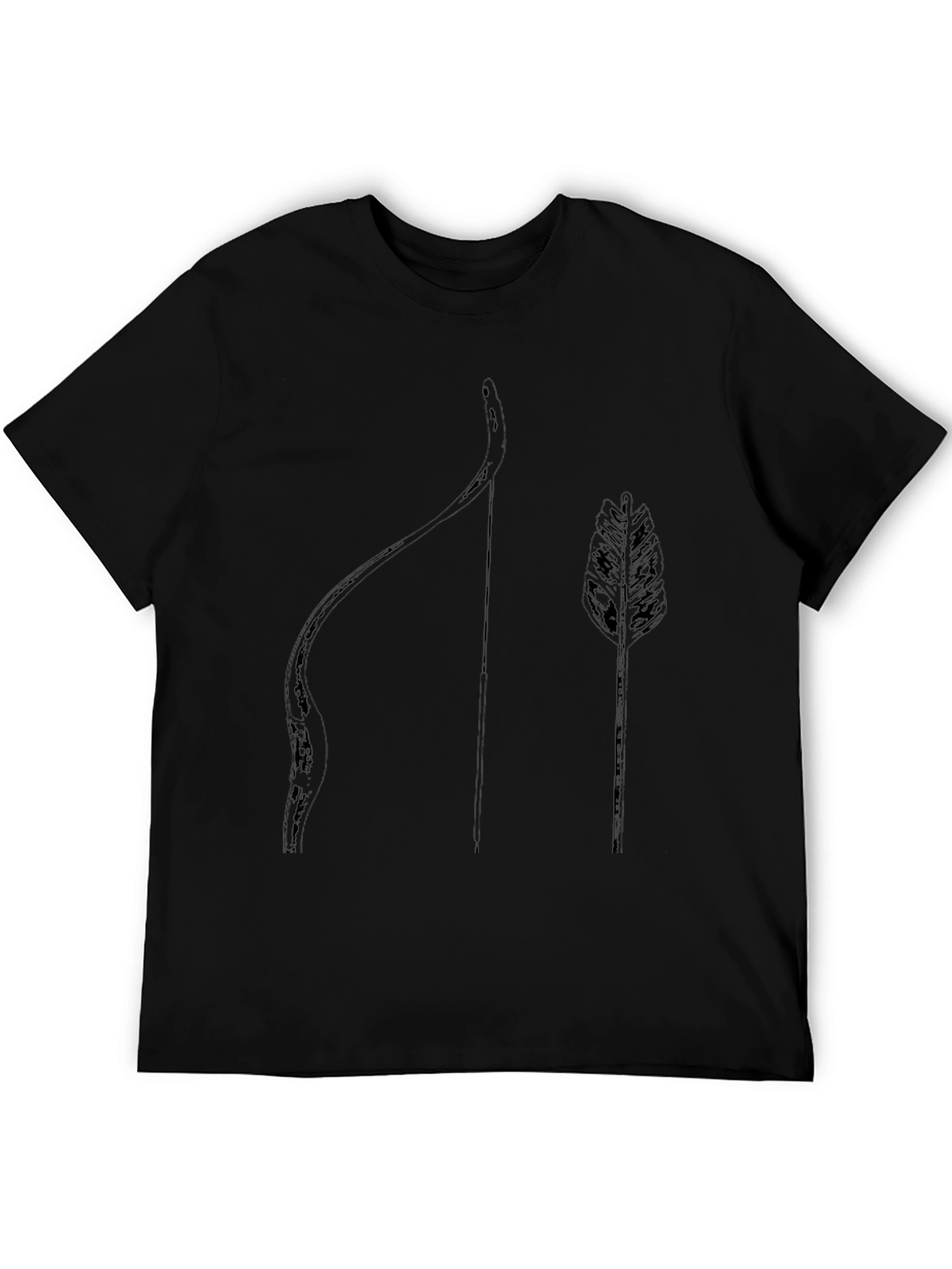 Archery Bow & Arrow Graphic Print Black T-Shirt