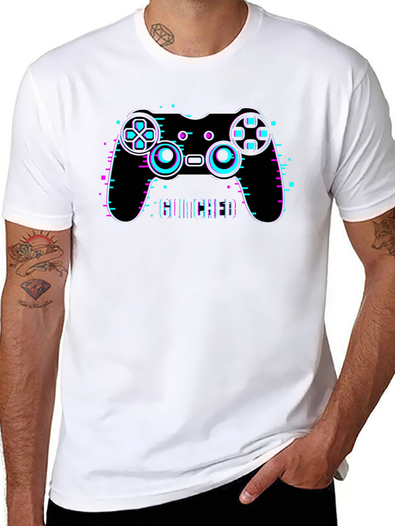 Glitch Controller Graphic Tee - Gamer Style