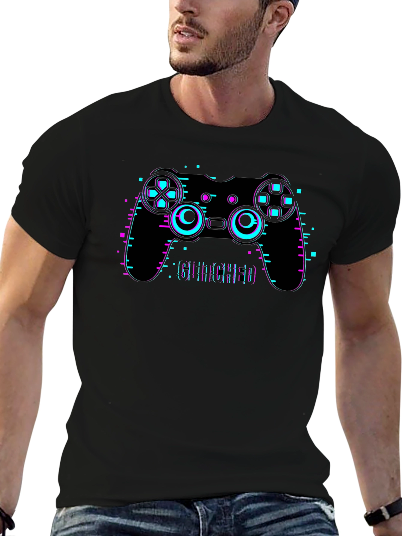 Glitch Controller Graphic Tee - Gamer Style