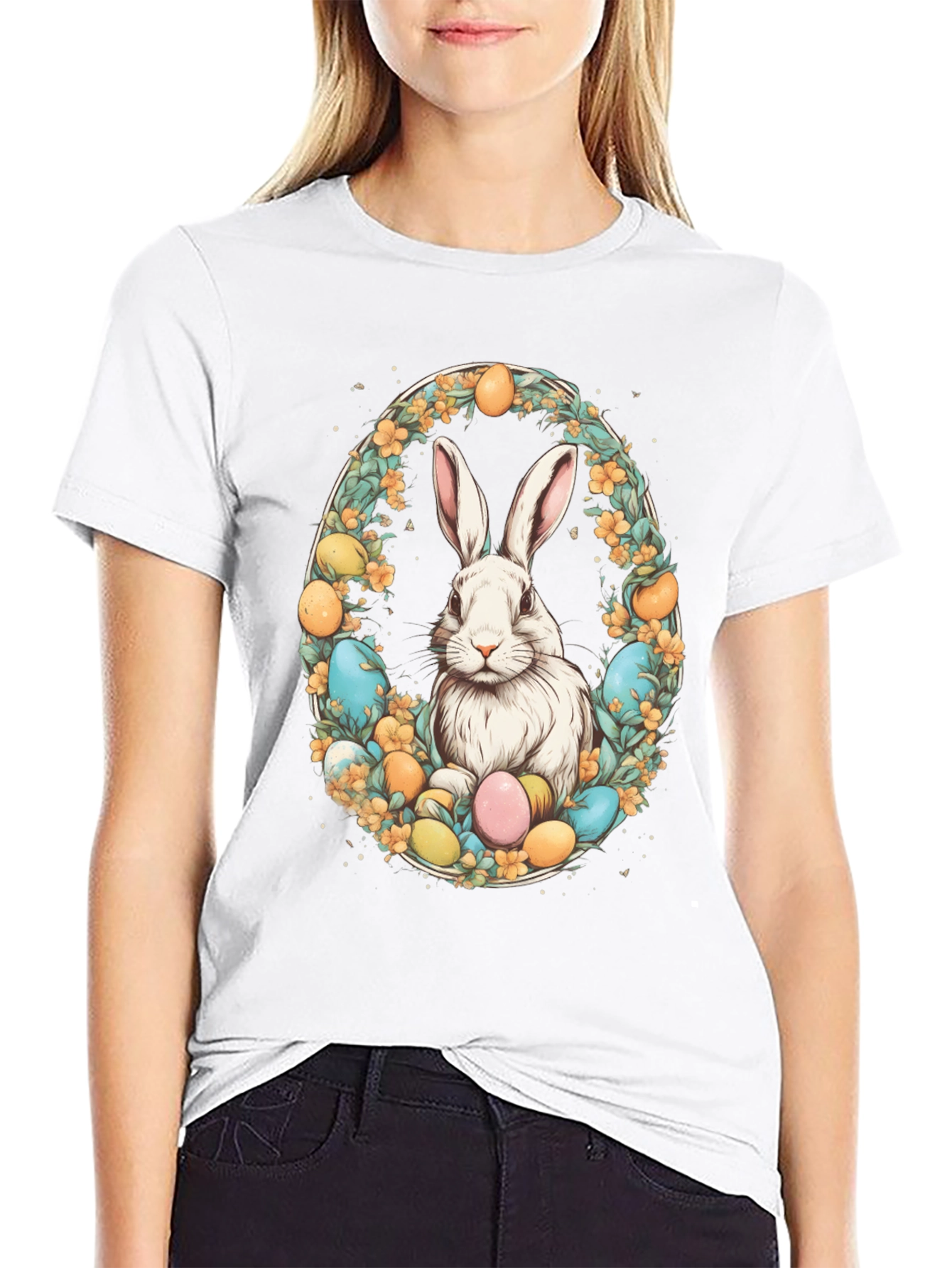 Easter Bunny Egg Wreath T-Shirt