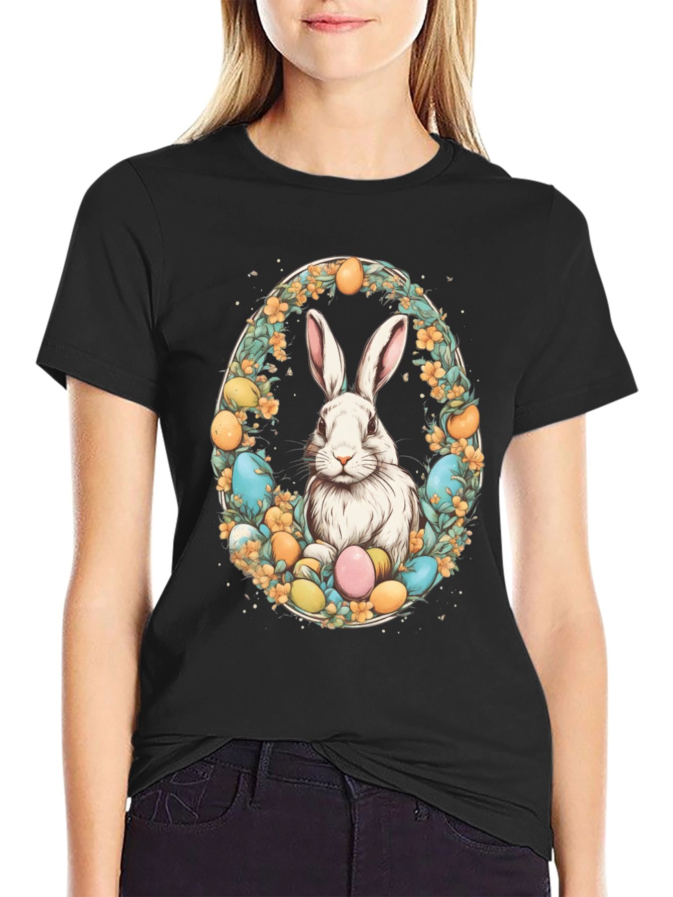 Easter Bunny Egg Wreath T-Shirt