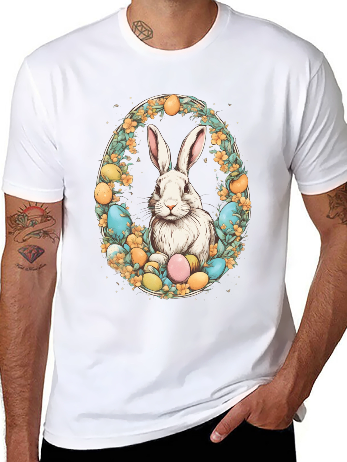Easter Bunny Egg Wreath T-Shirt