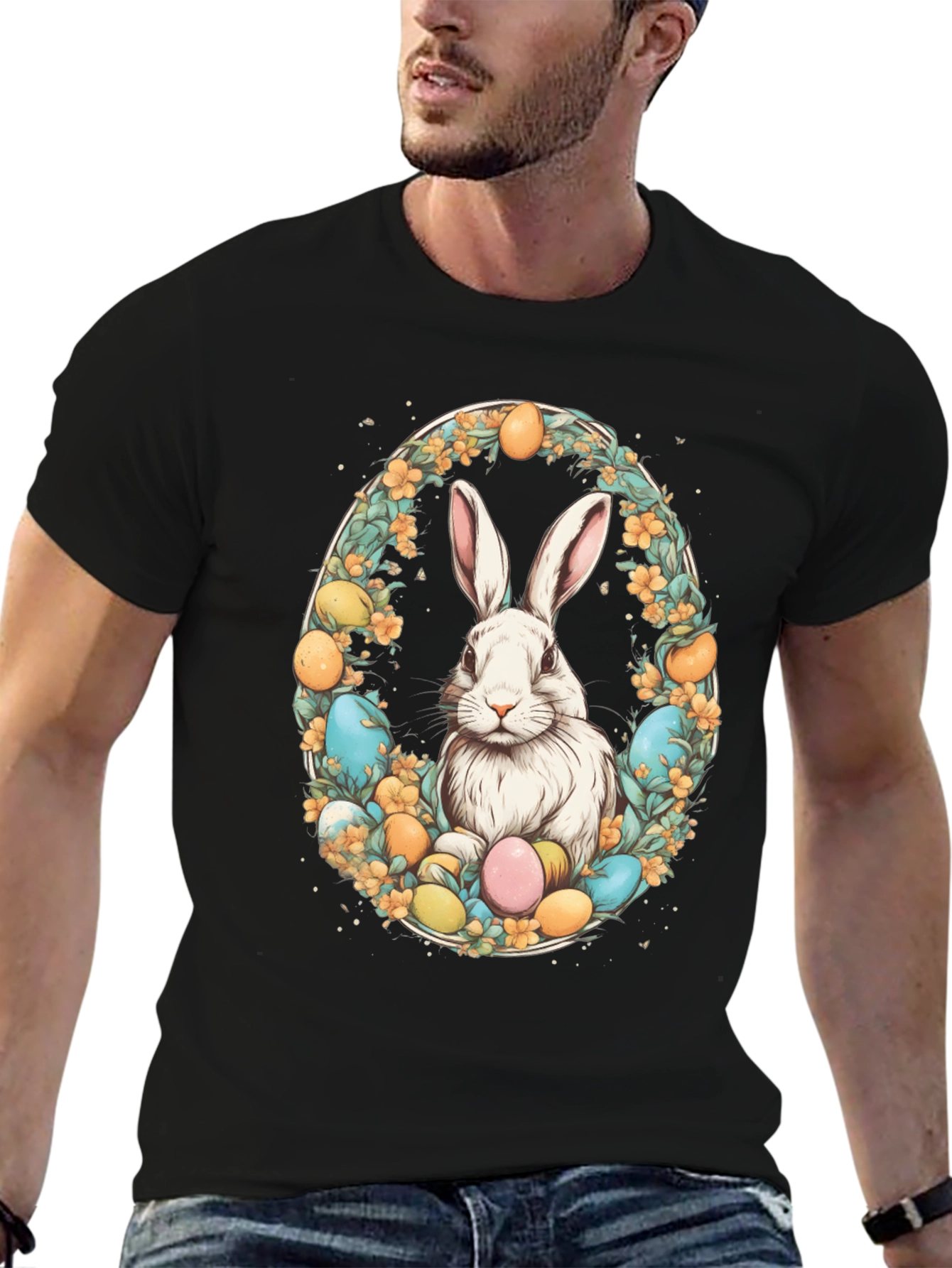 Easter Bunny Egg Wreath T-Shirt