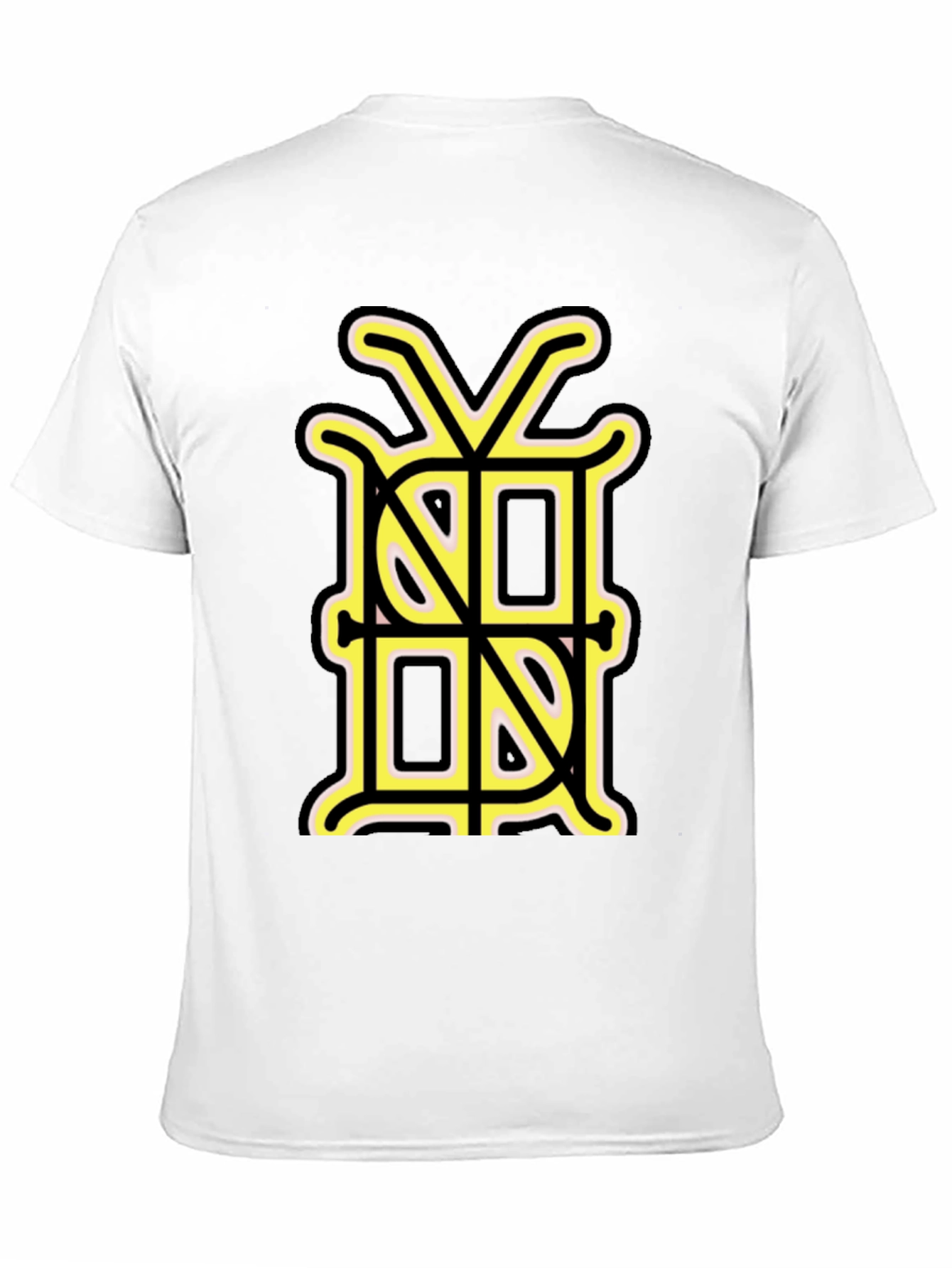 Black Graphic Tee with Unique Gold Monogram