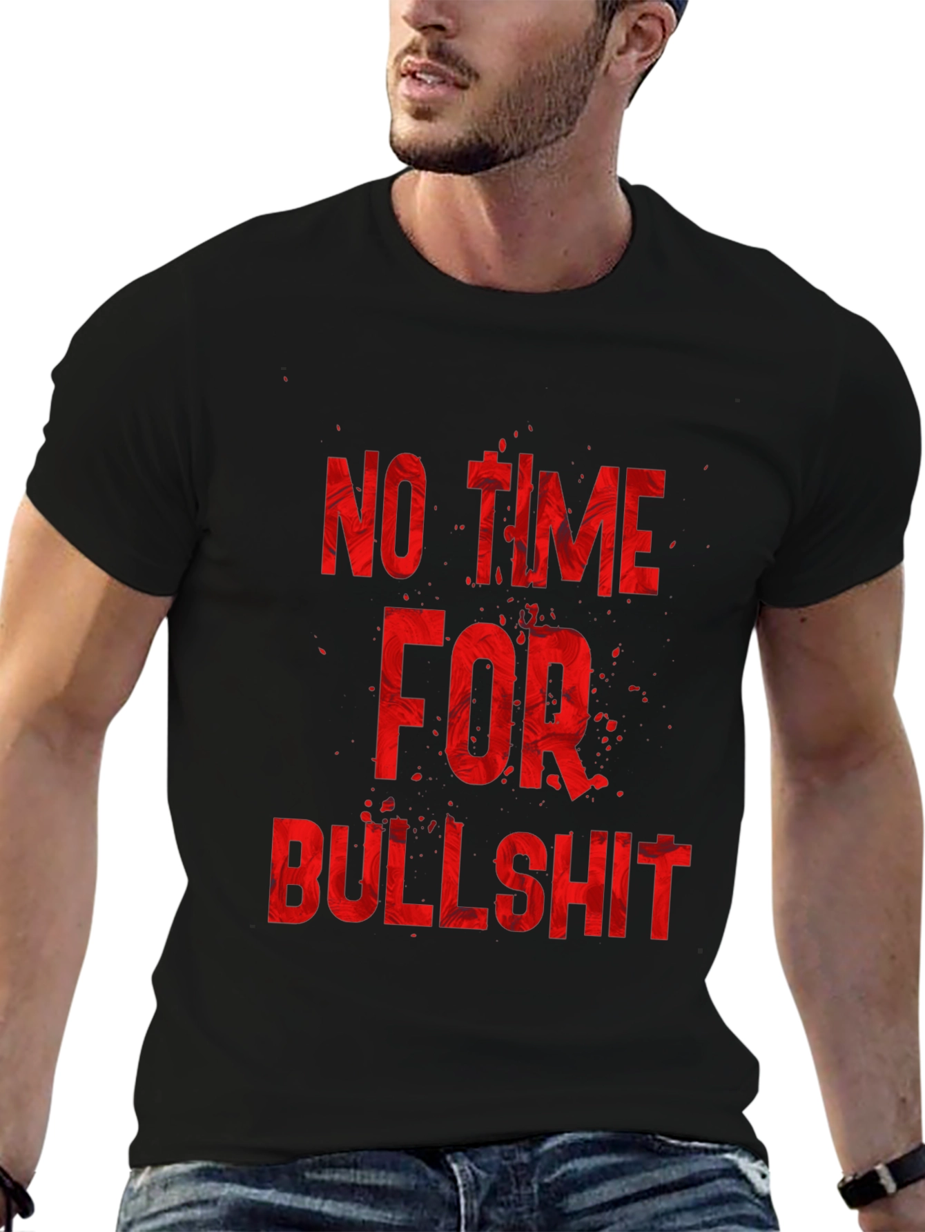 No Time For Bullshit Graphic Tee - Black