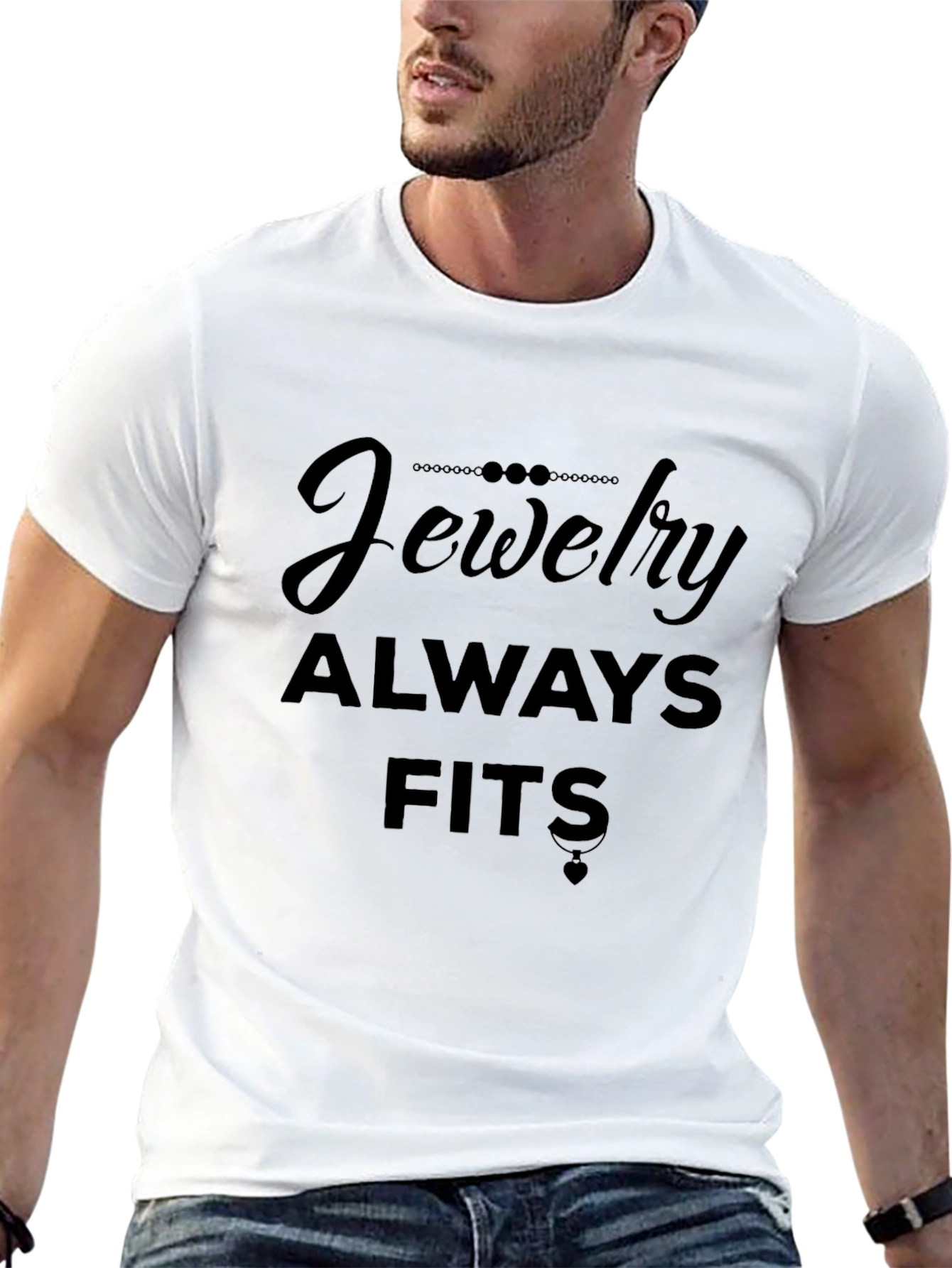Jewelry Always Fits Black T-Shirt