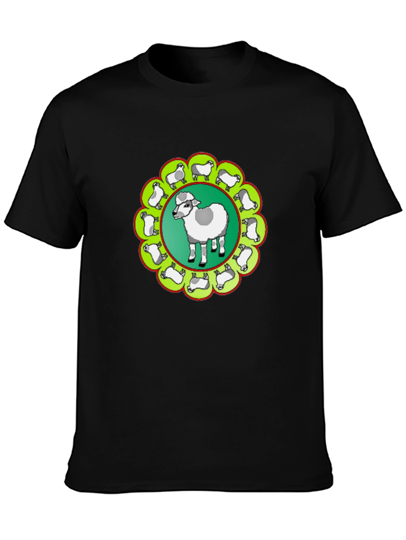 Sheep Circle Black T-Shirt