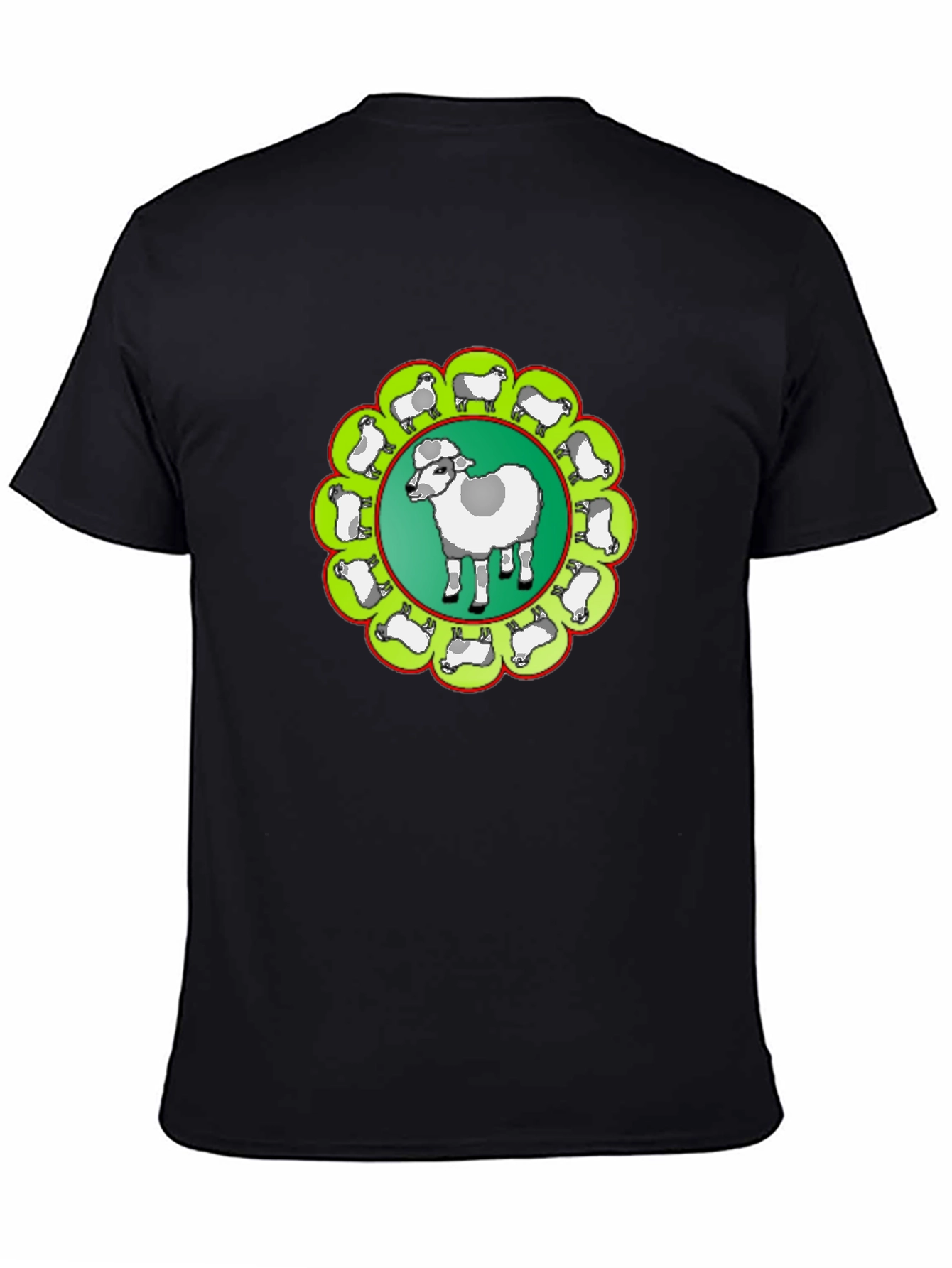 Sheep Circle Black T-Shirt