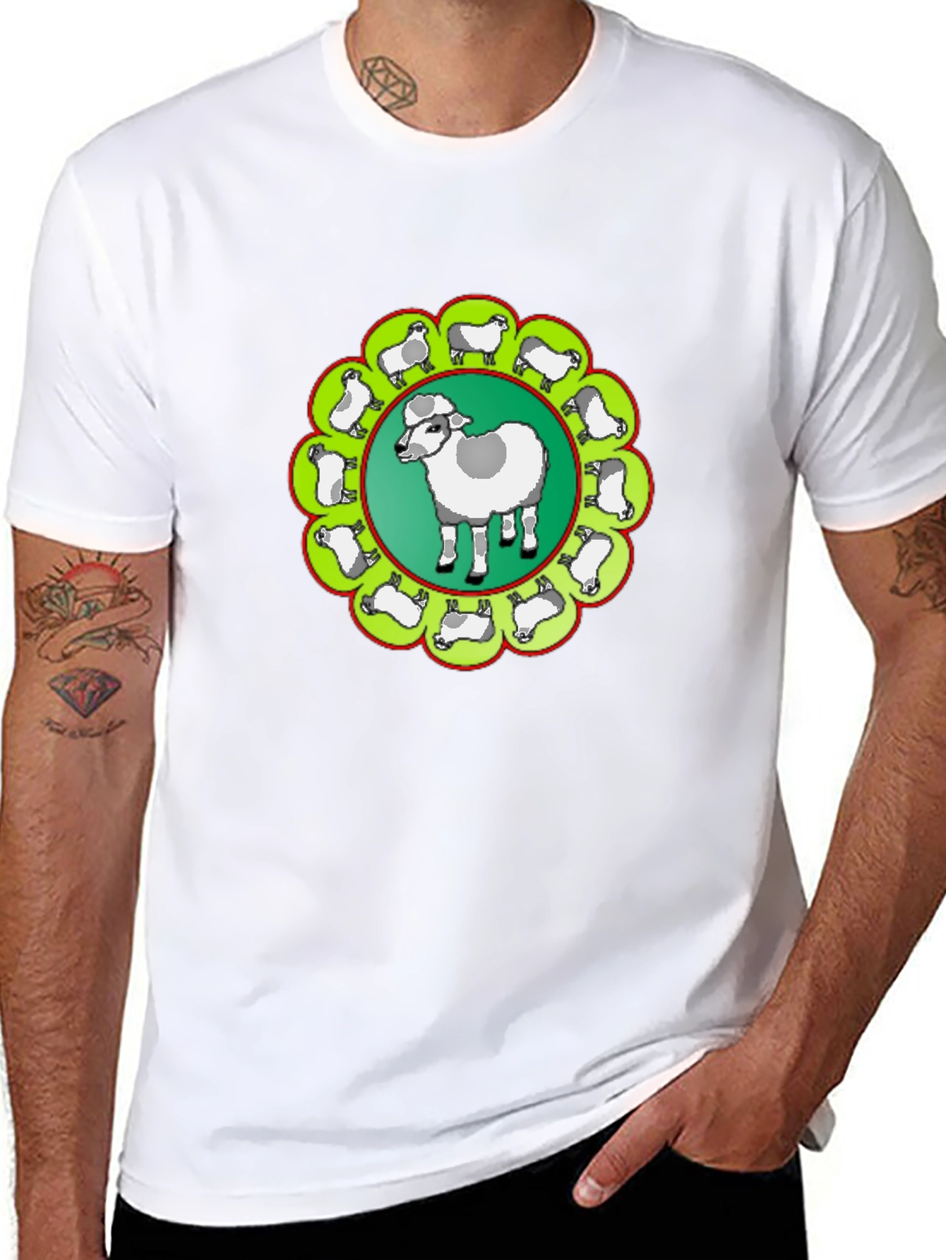 Sheep Circle Black T-Shirt