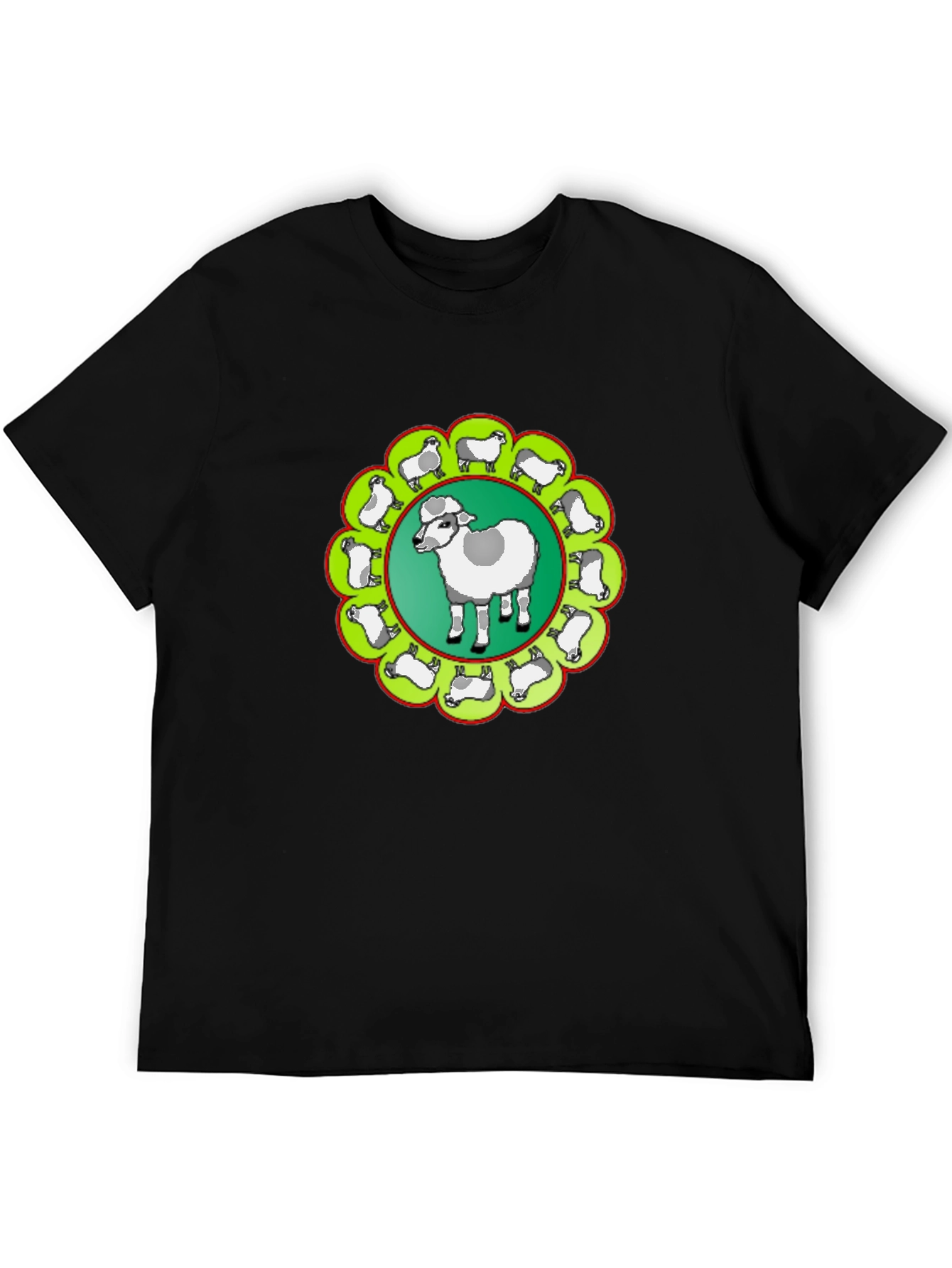 Sheep Circle Black T-Shirt
