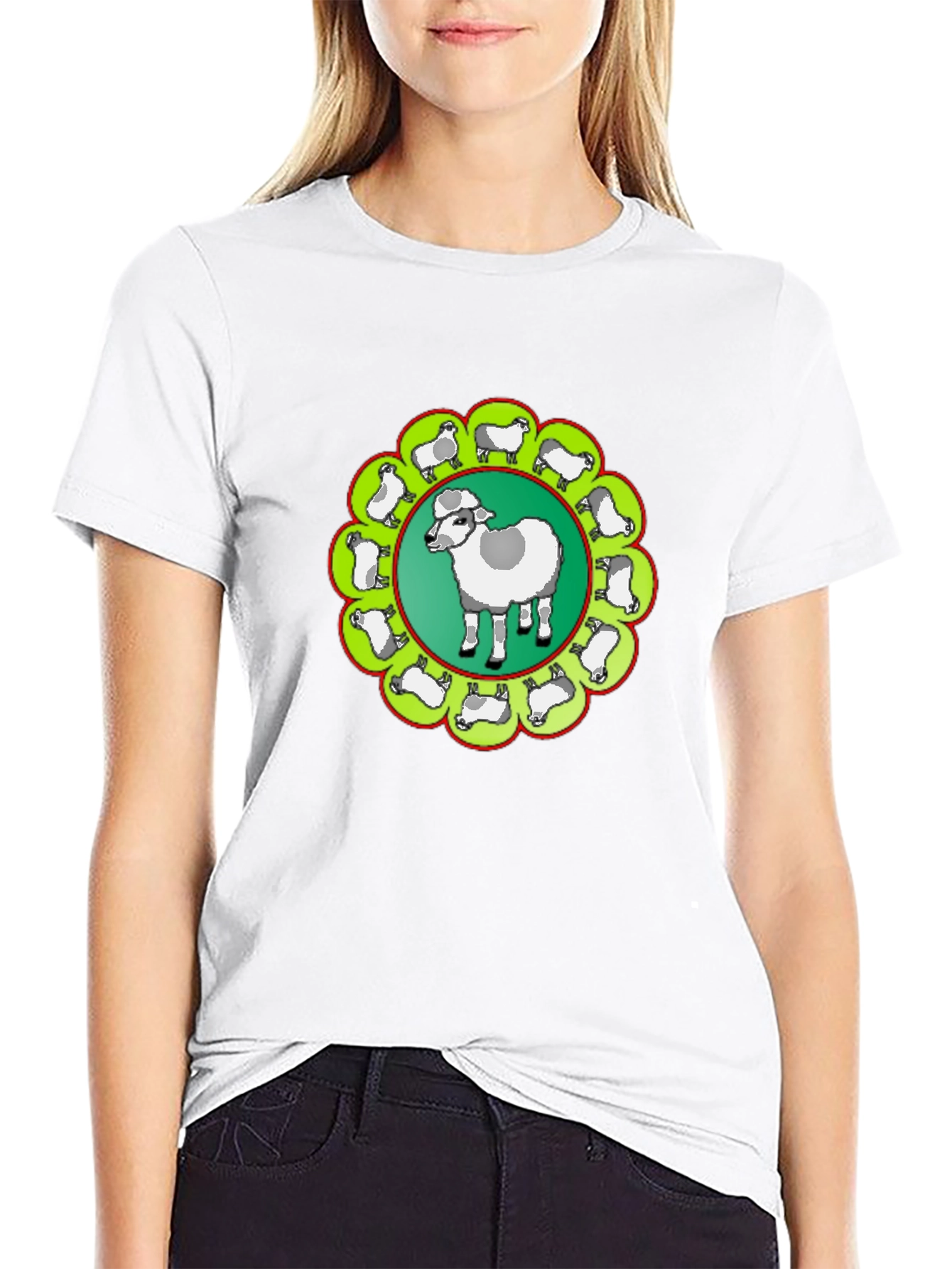 Sheep Circle Black T-Shirt