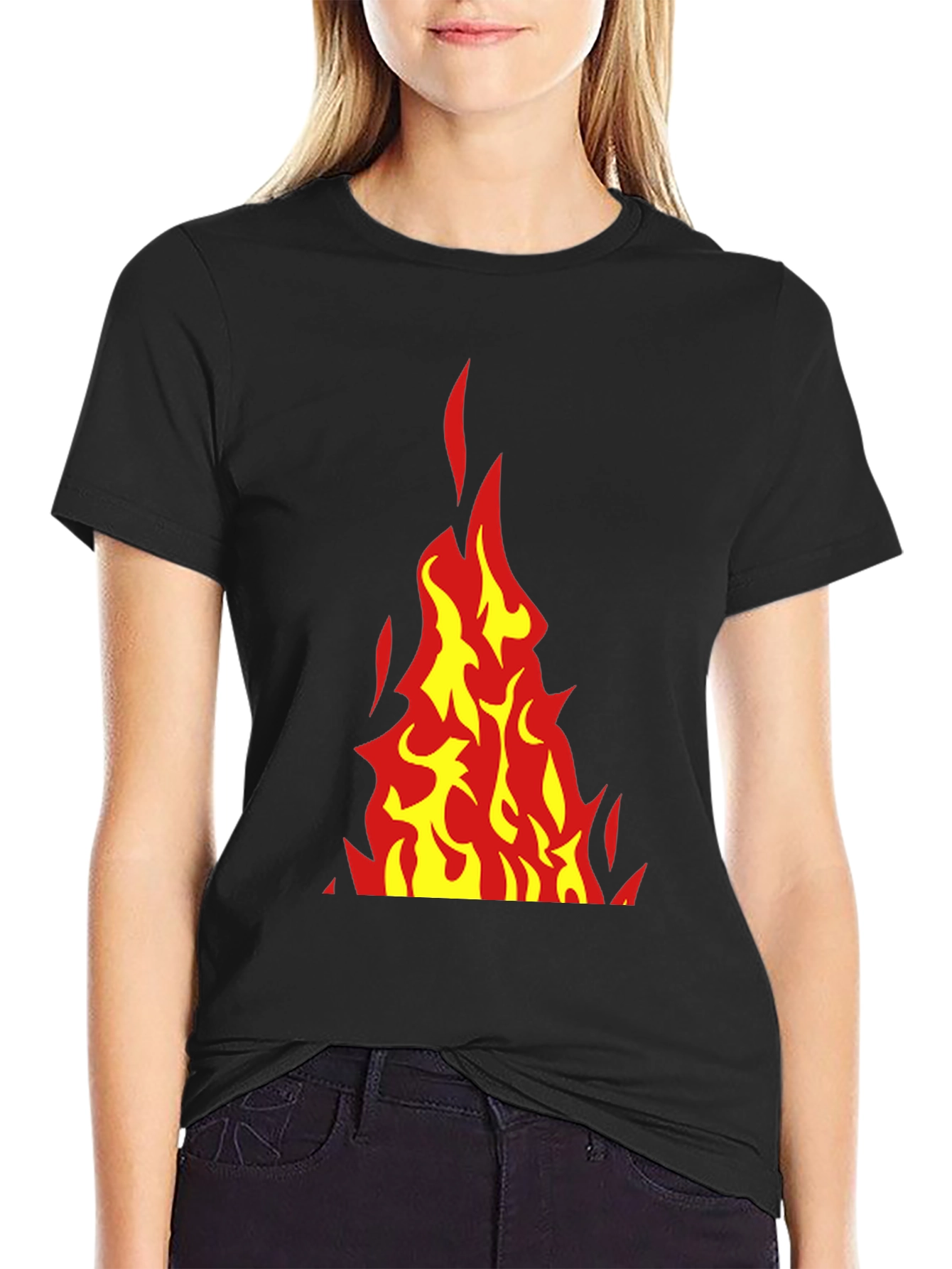 Flaming Hot Graphic T-Shirt - Black