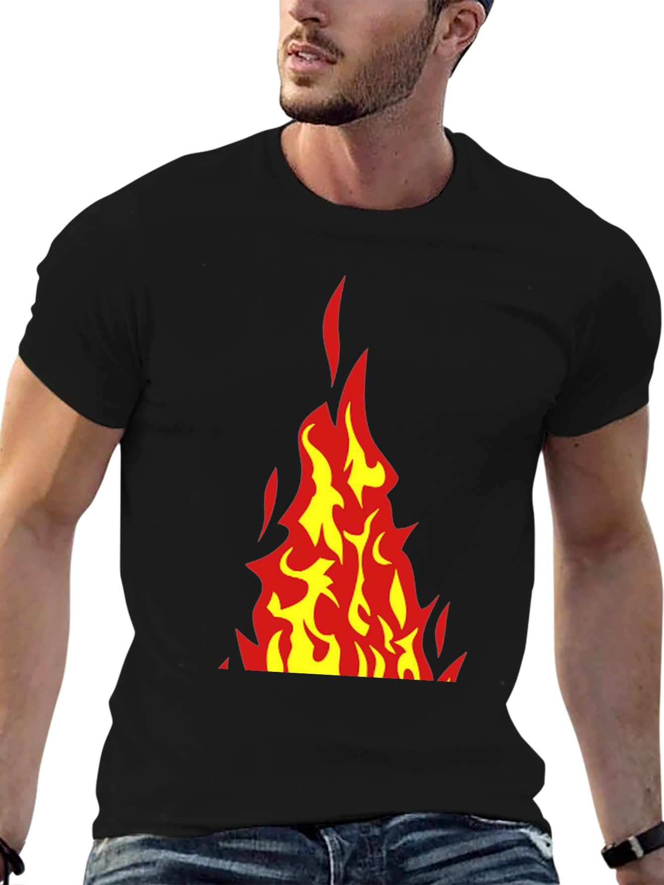 Flaming Hot Graphic T-Shirt - Black
