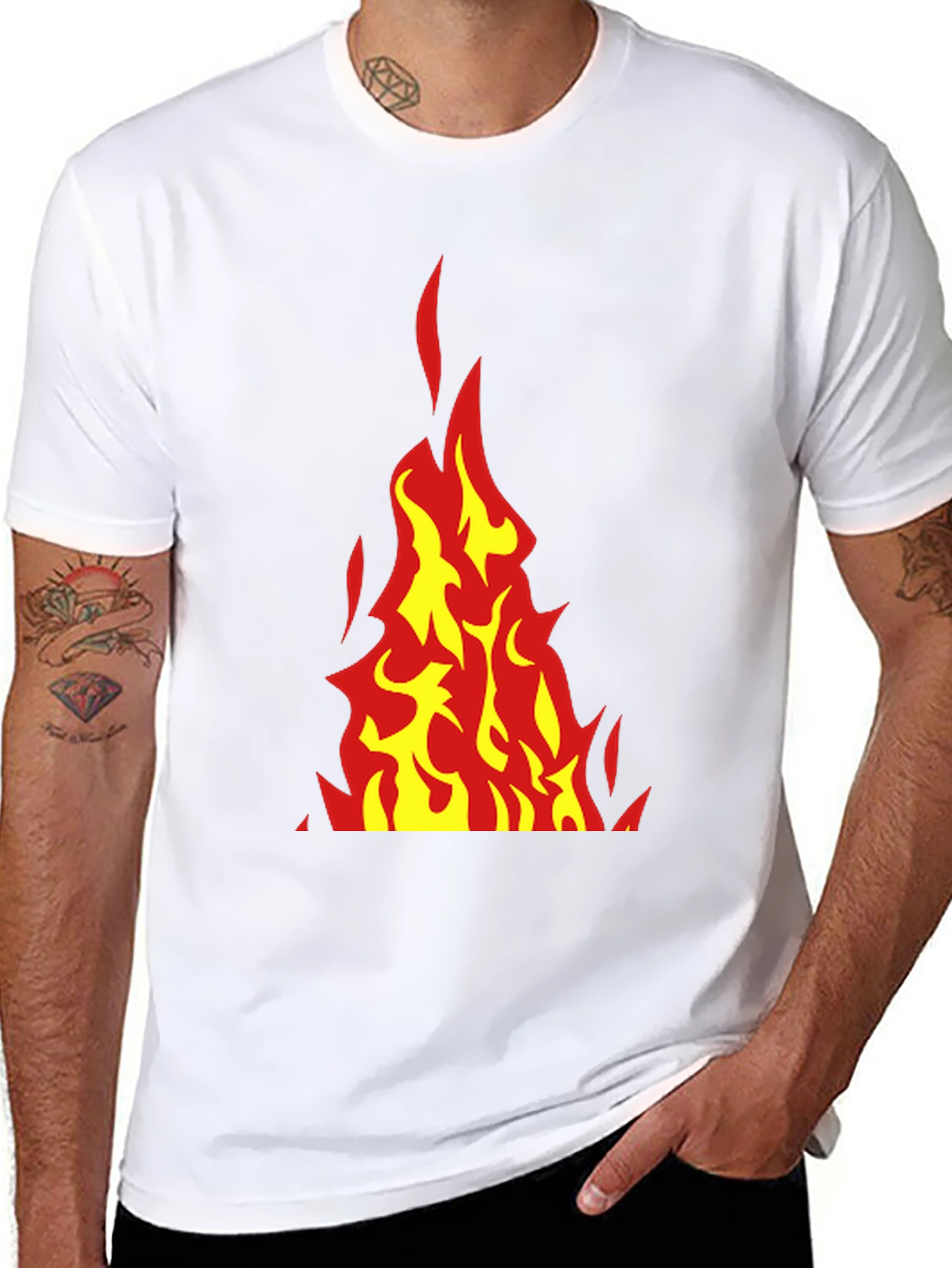Flaming Hot Graphic T-Shirt - Black