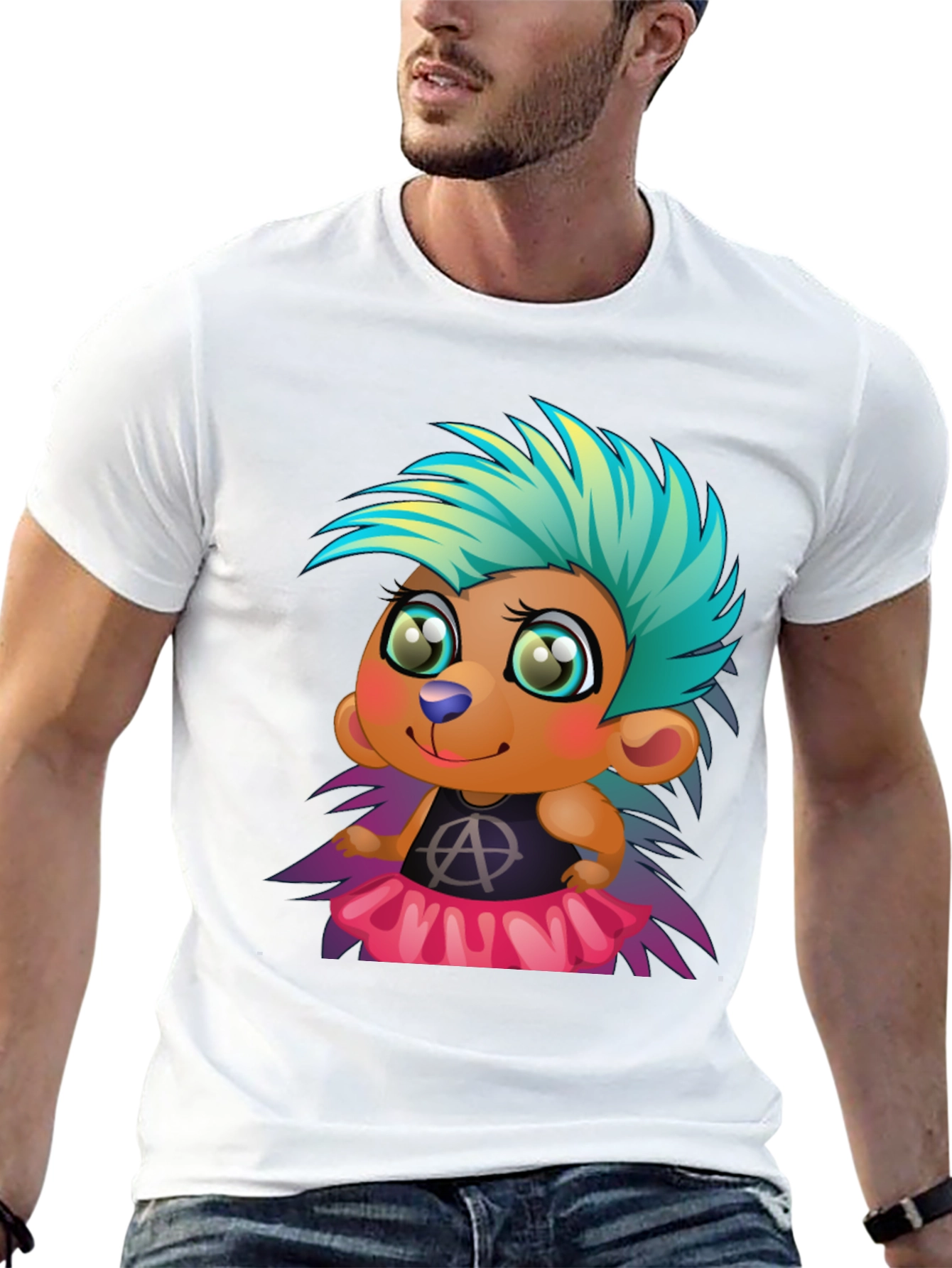 Punk Hedgehog Graphic Tee