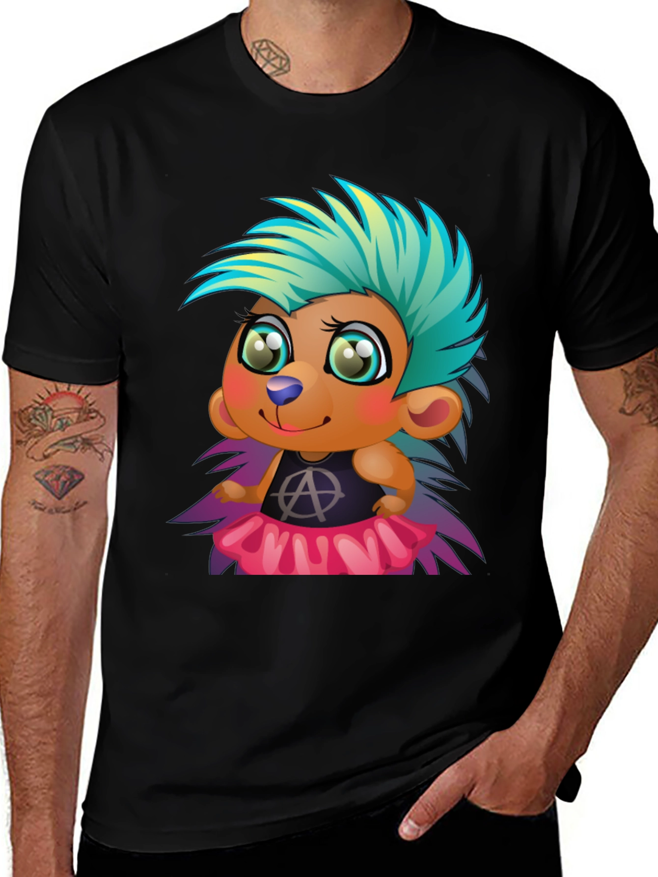 Punk Hedgehog Graphic Tee