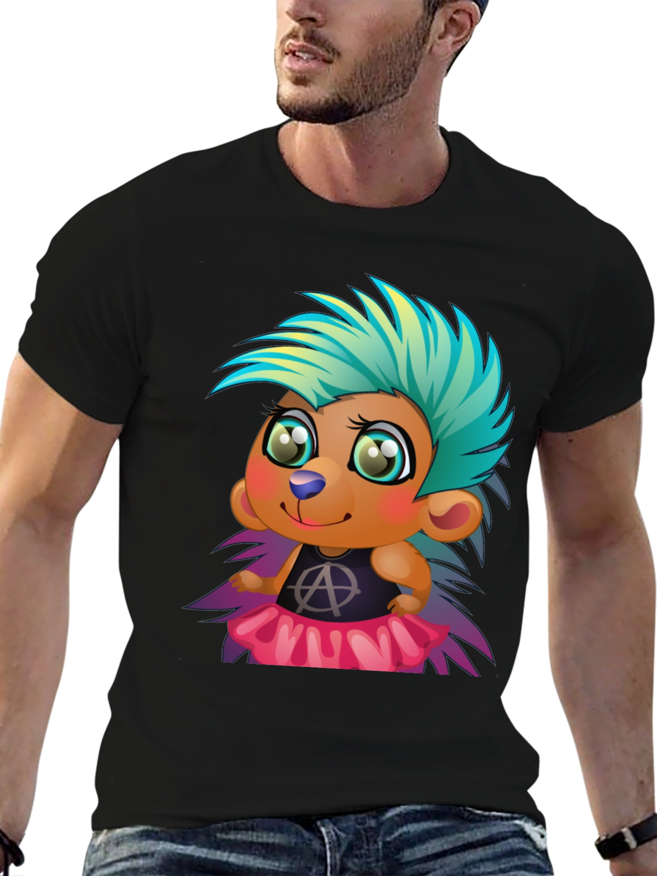 Punk Hedgehog Graphic Tee