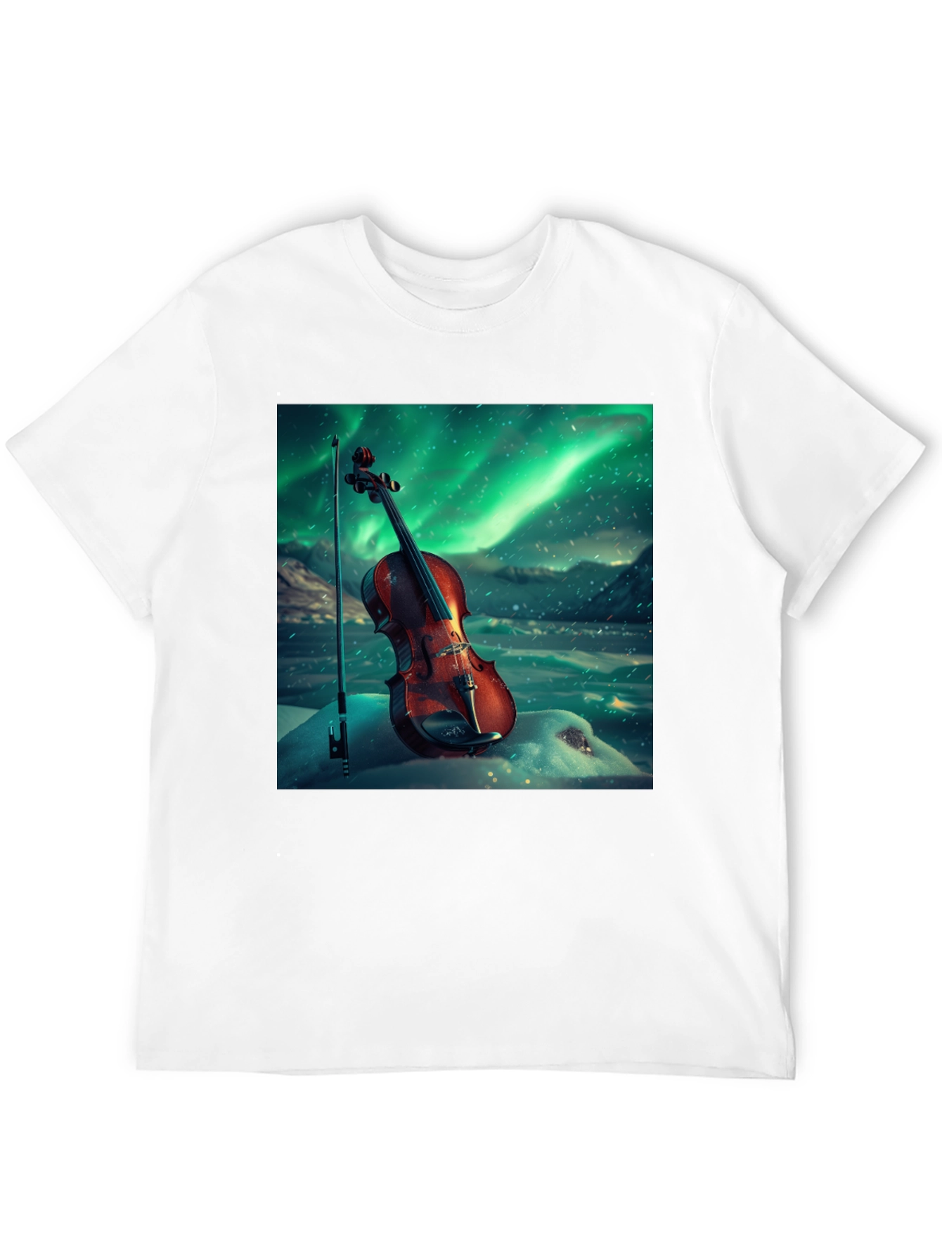 Violin Aurora Graphic T-Shirt - Musical Instrument Tee