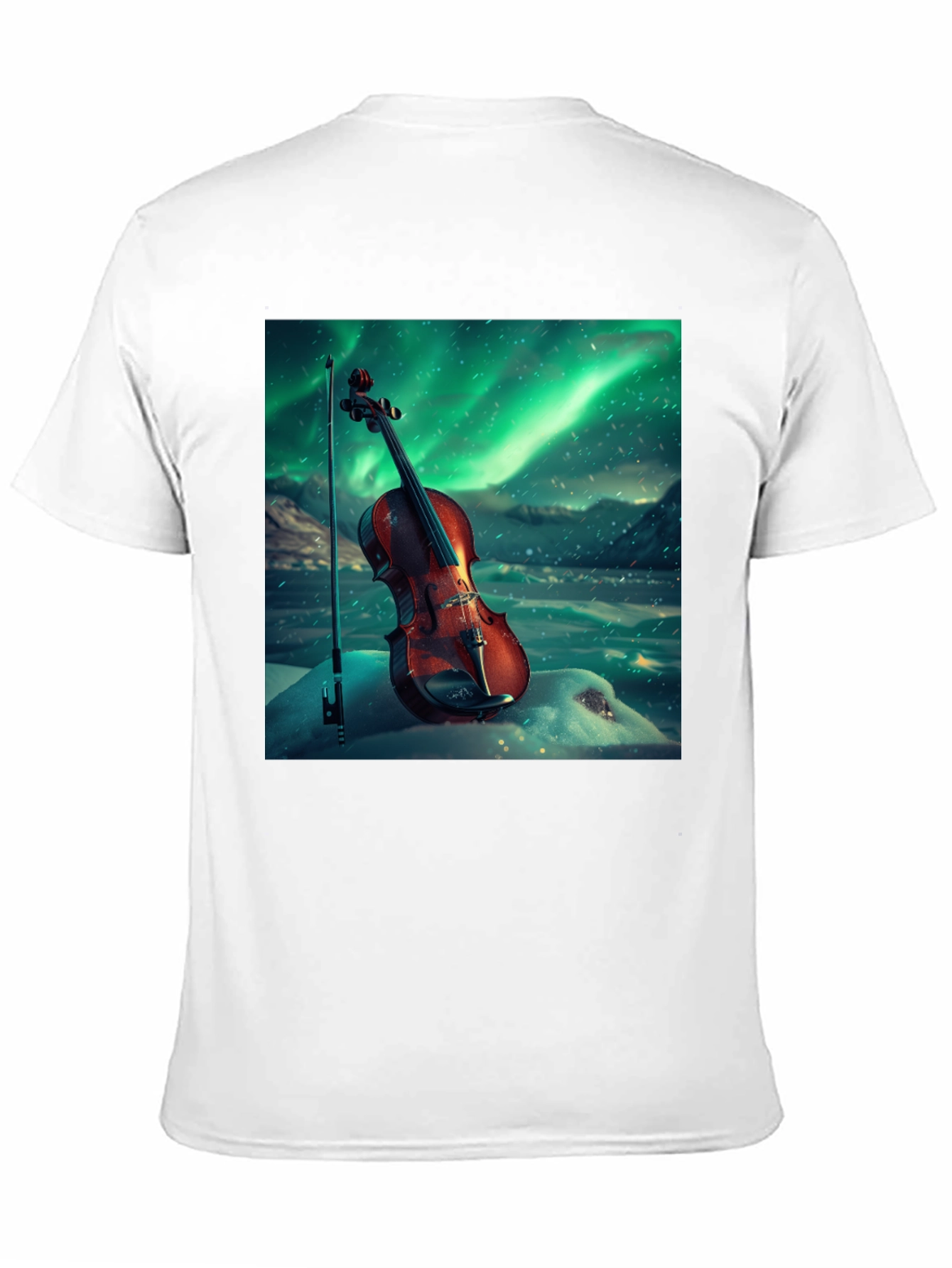 Violin Aurora Graphic T-Shirt - Musical Instrument Tee
