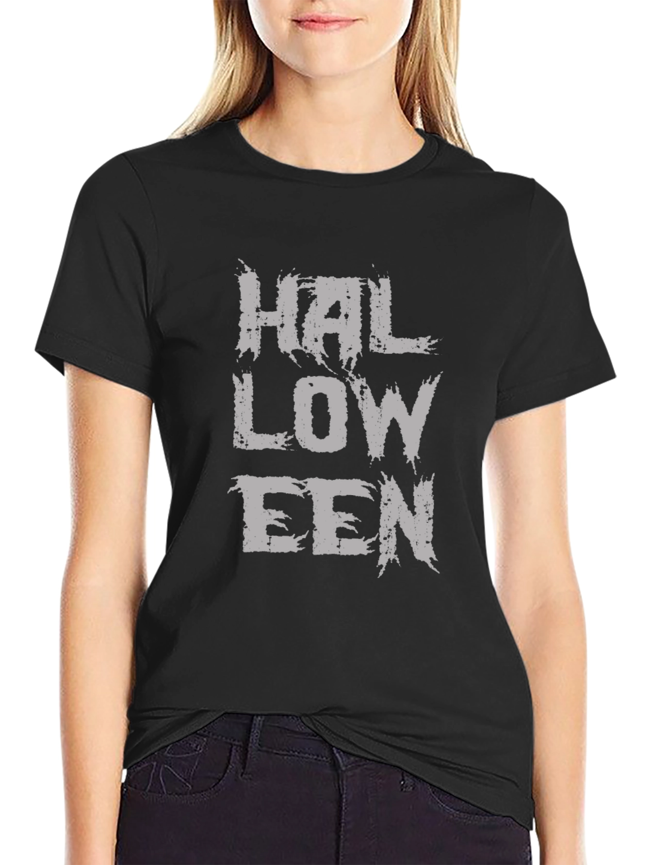 Halloween Black T-Shirt - Distressed Graphic Tee