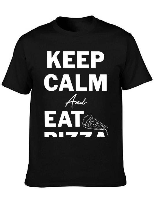 Keep Calm and Eat Pizza Graphic T-Shirt