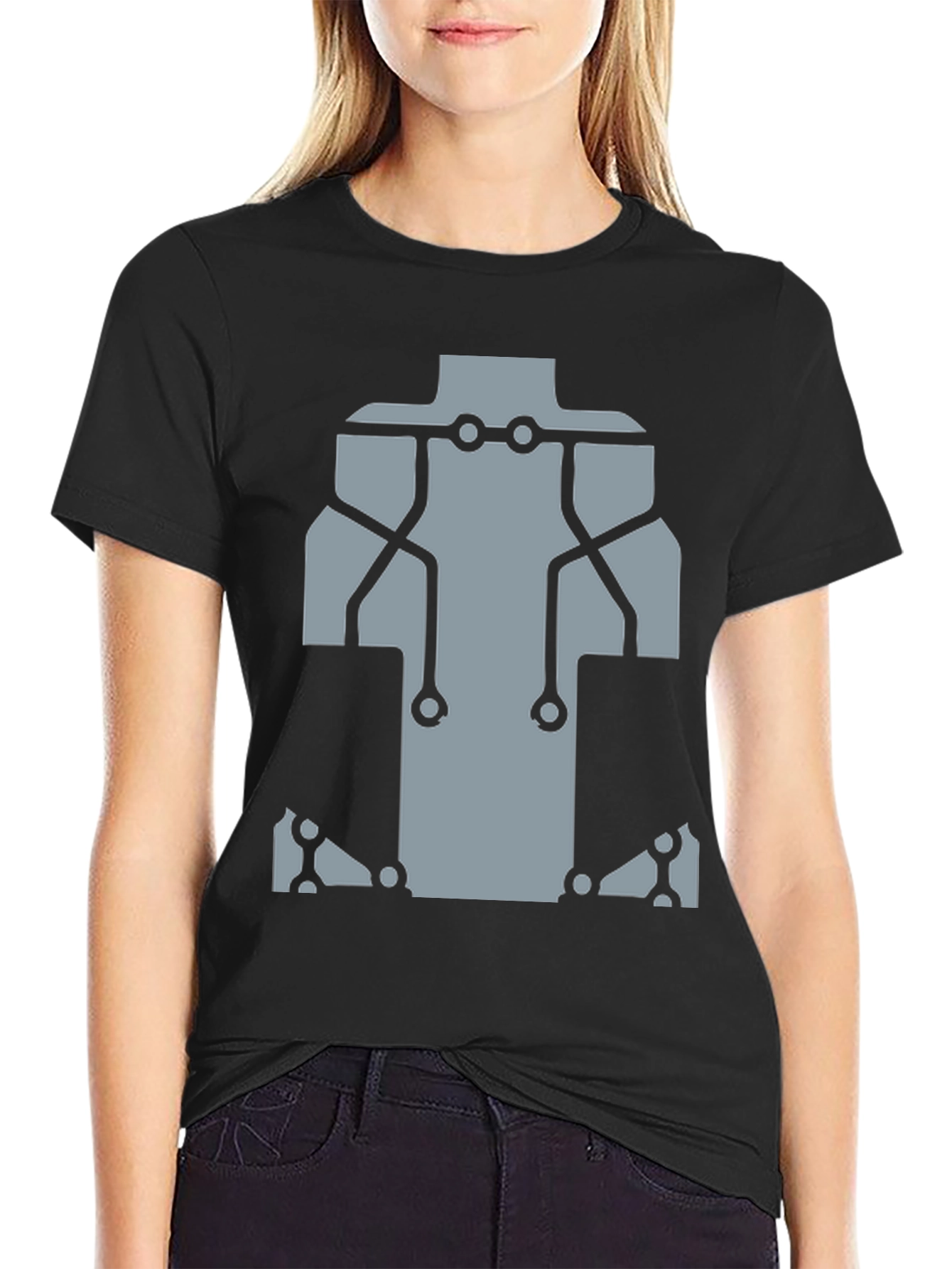 Robot Circuit Tee - Black Graphic T-Shirt