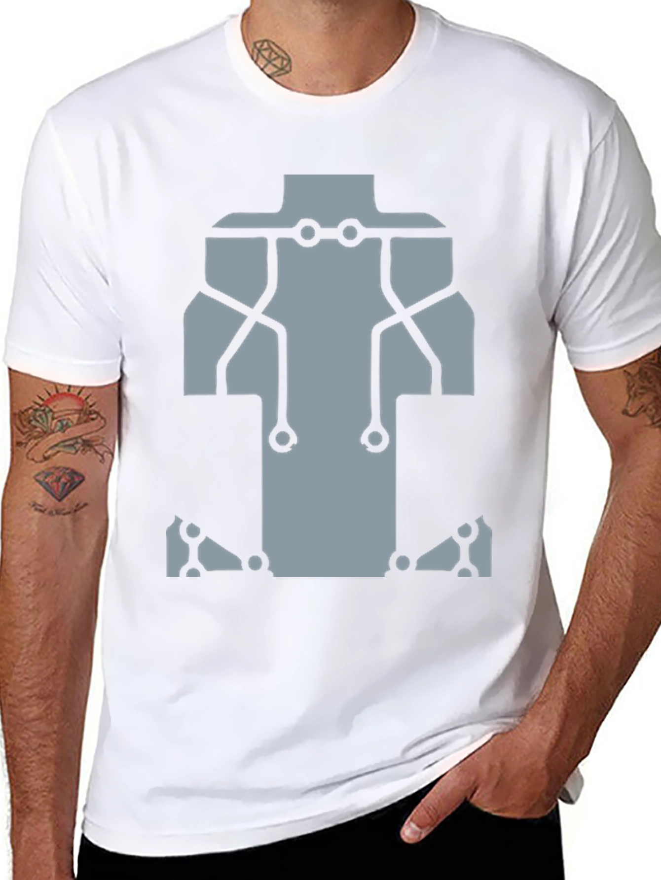 Robot Circuit Tee - Black Graphic T-Shirt