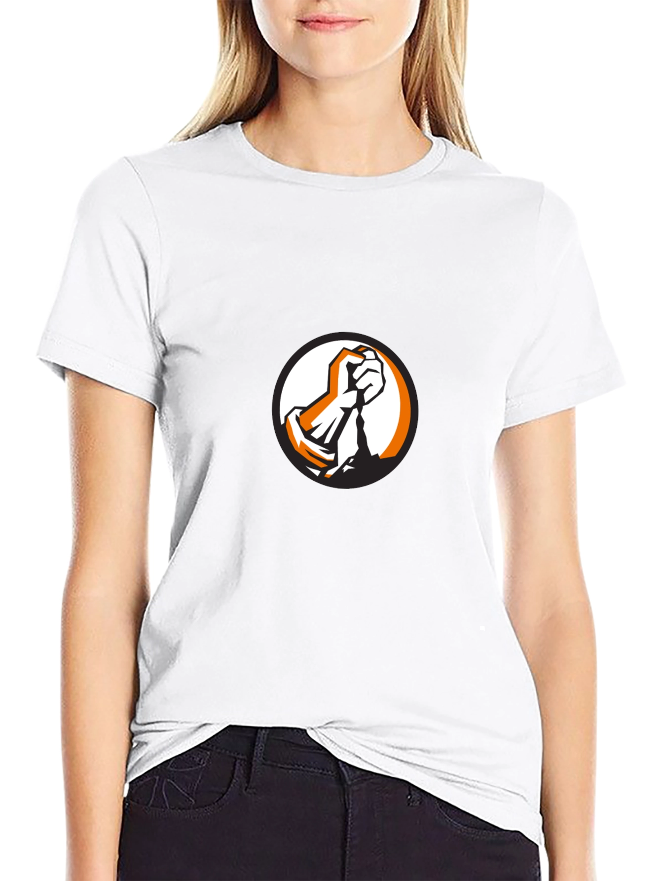 Bold Graphic Tee - Fist Design on Black Cotton