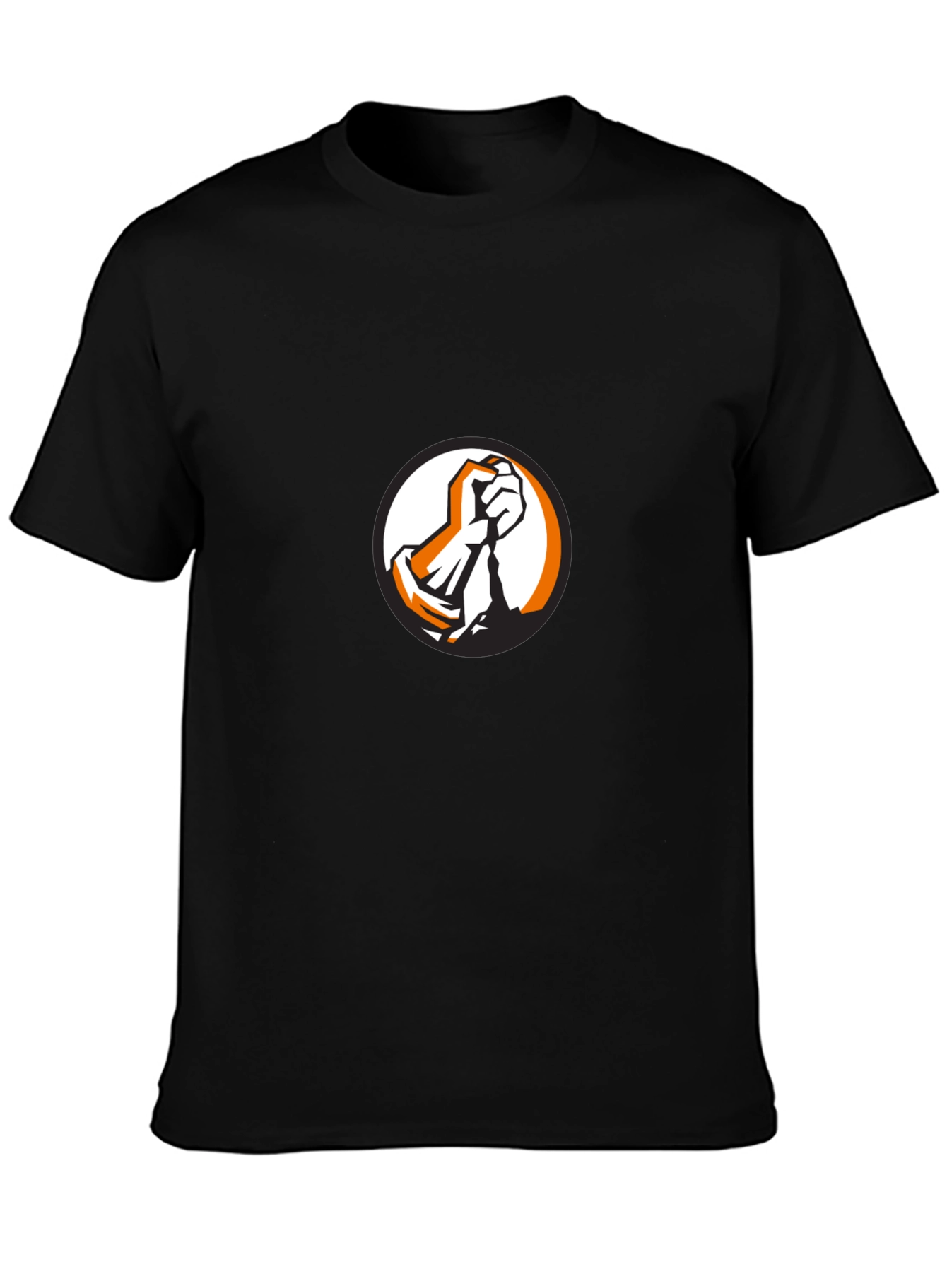 Bold Graphic Tee - Fist Design on Black Cotton