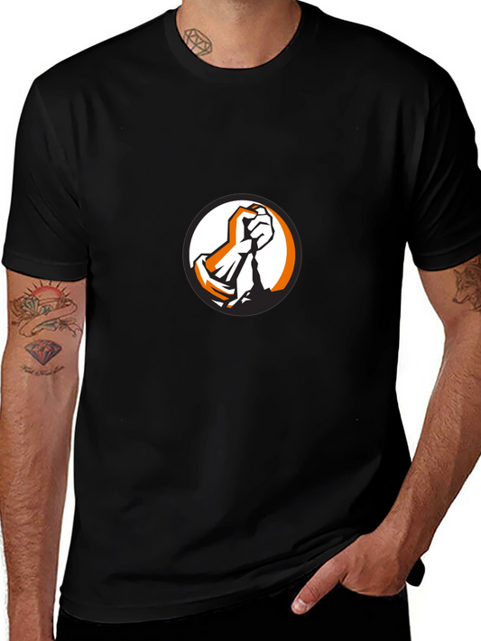 Bold Graphic Tee - Fist Design on Black Cotton