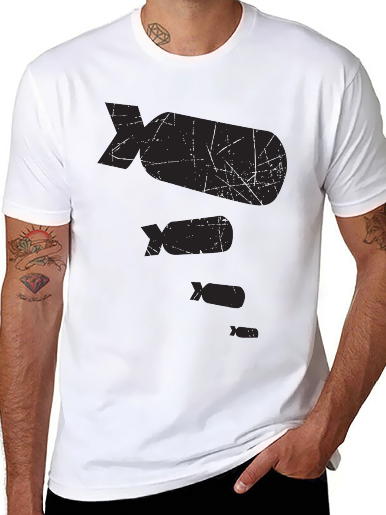 Retro Falling Bombs Graphic Tee