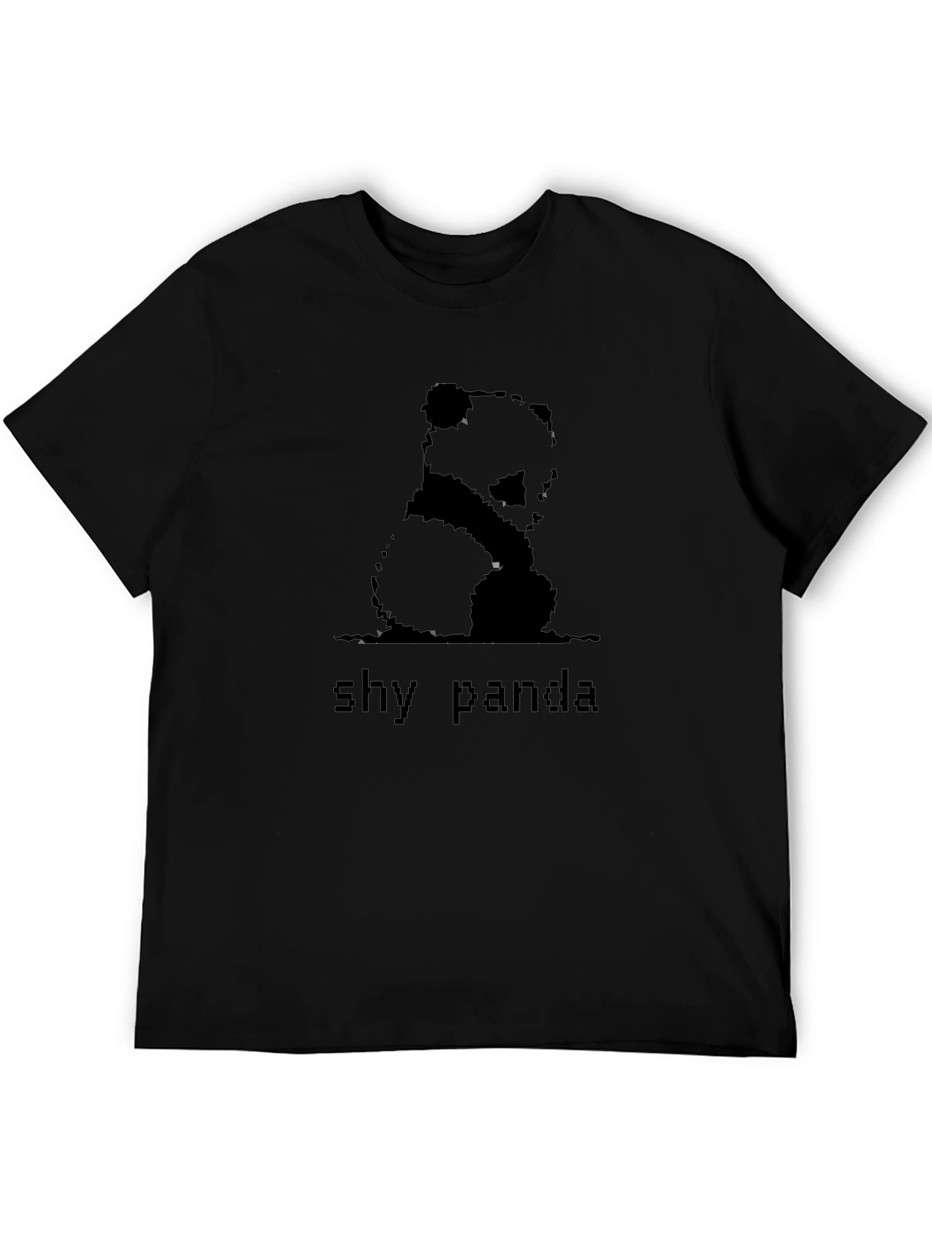 Shy Panda Black T-Shirt - Stylish and Unique!