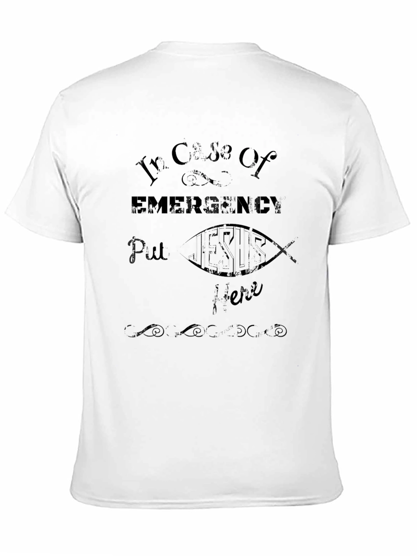 Emergency Jesus Black Graphic T-Shirt
