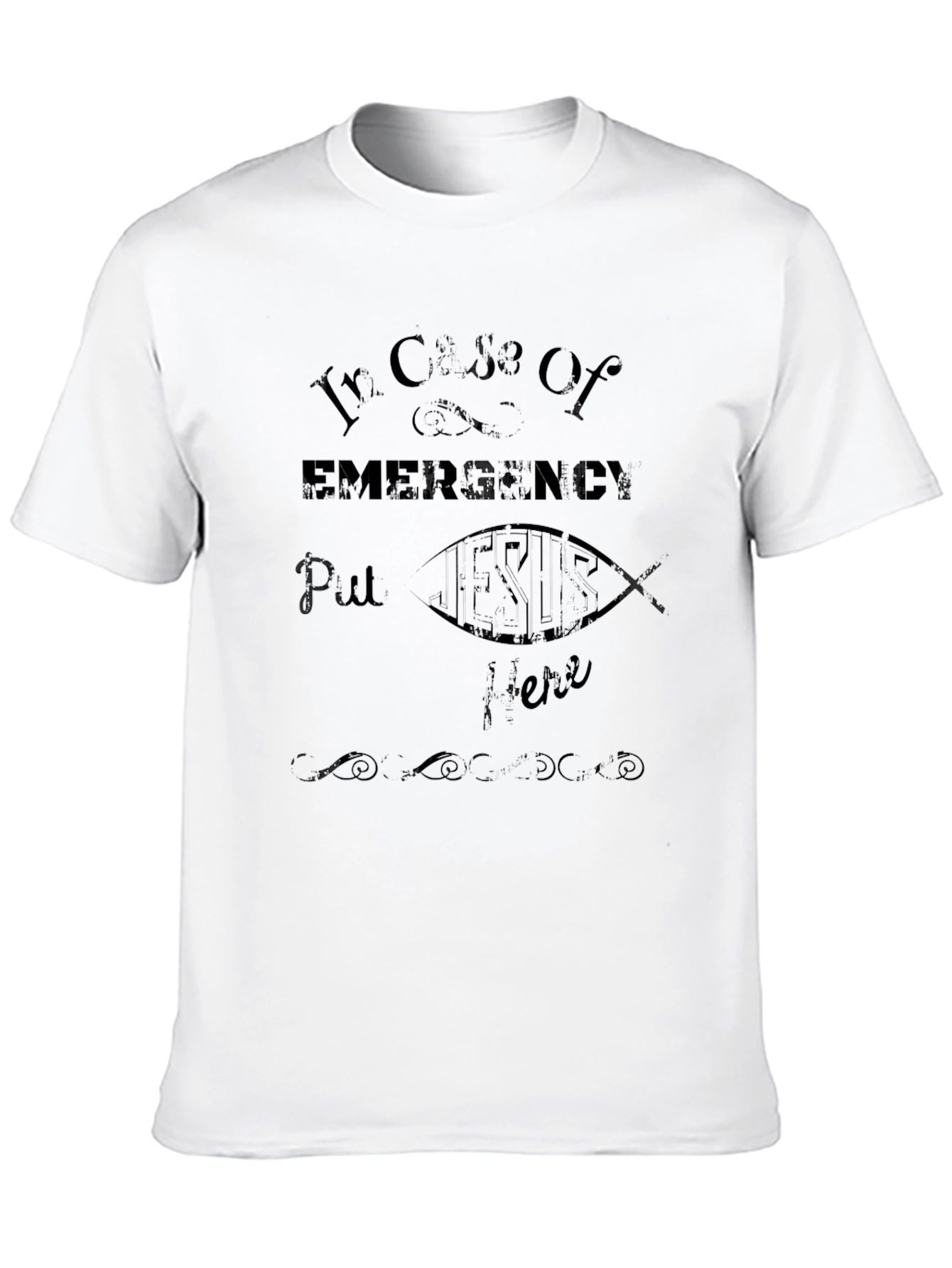Emergency Jesus Black Graphic T-Shirt