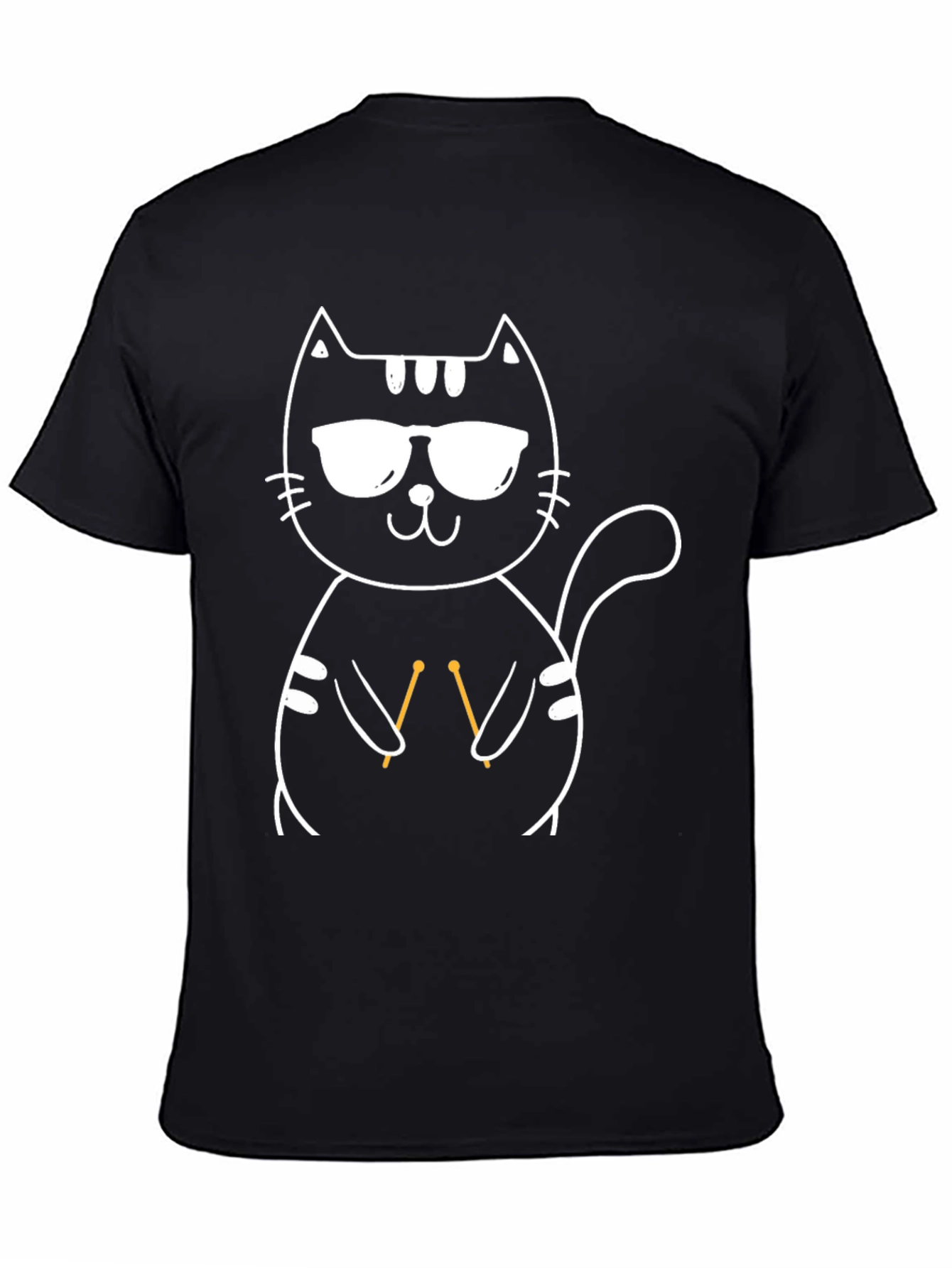 Cool Cat Knitter T-Shirt - Black
