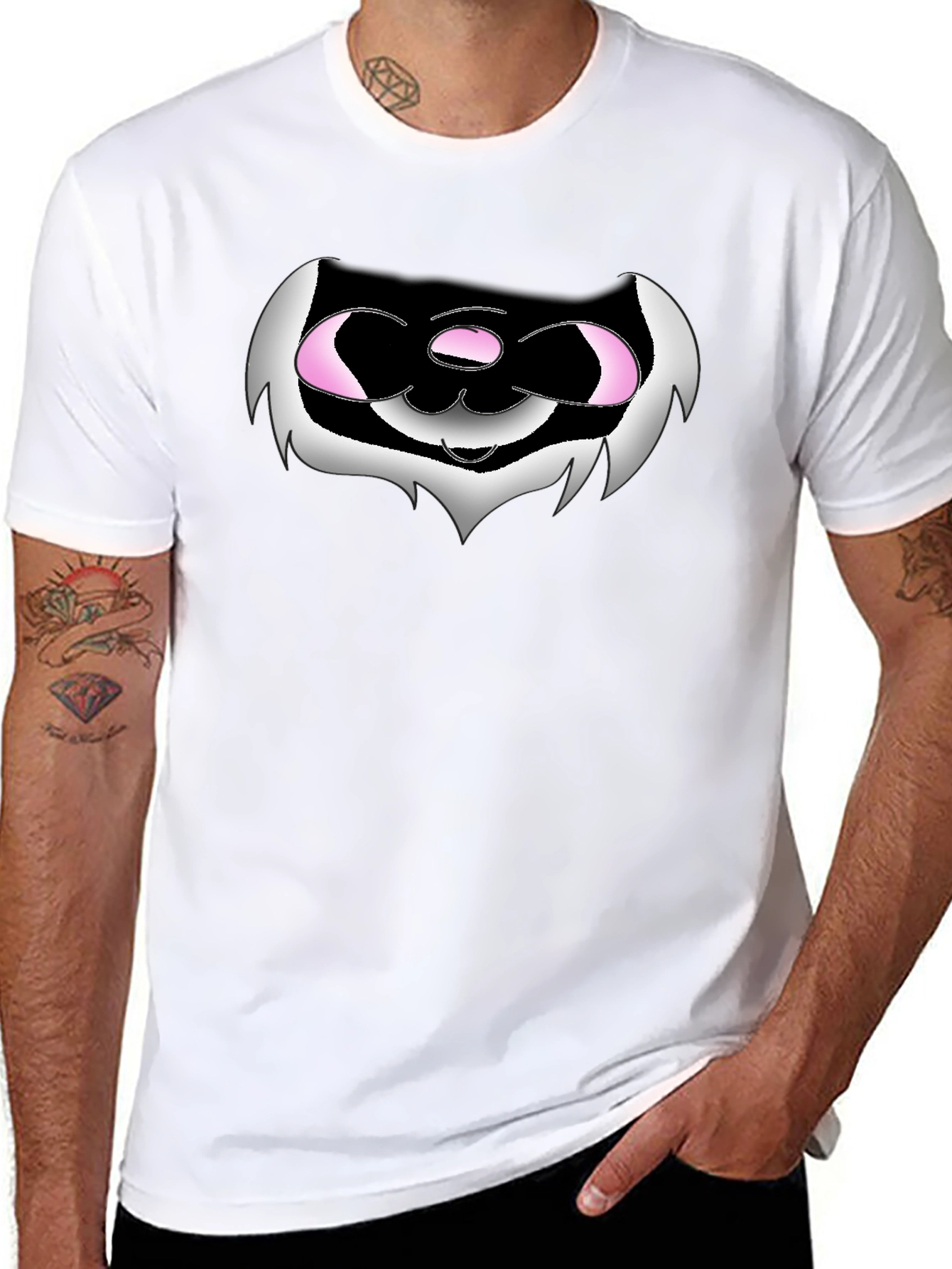 Funny Black T-Shirt with Cartoon Creature Graphic