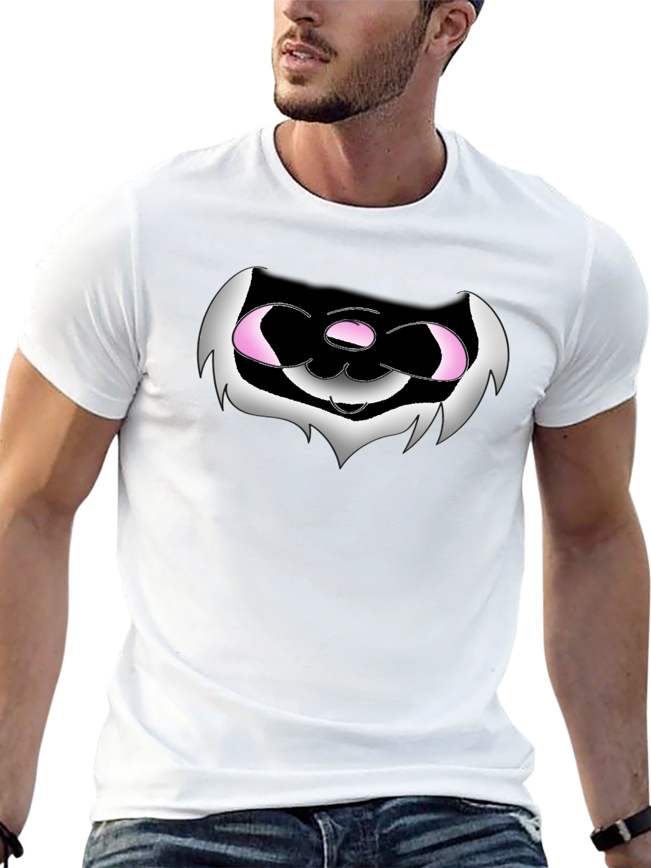 Funny Black T-Shirt with Cartoon Creature Graphic
