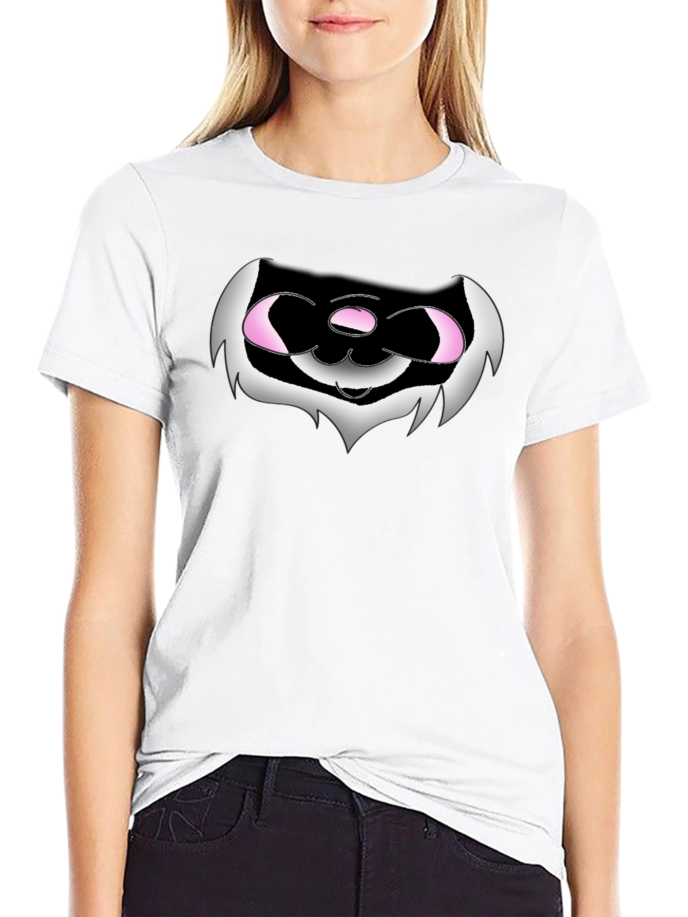 Funny Black T-Shirt with Cartoon Creature Graphic