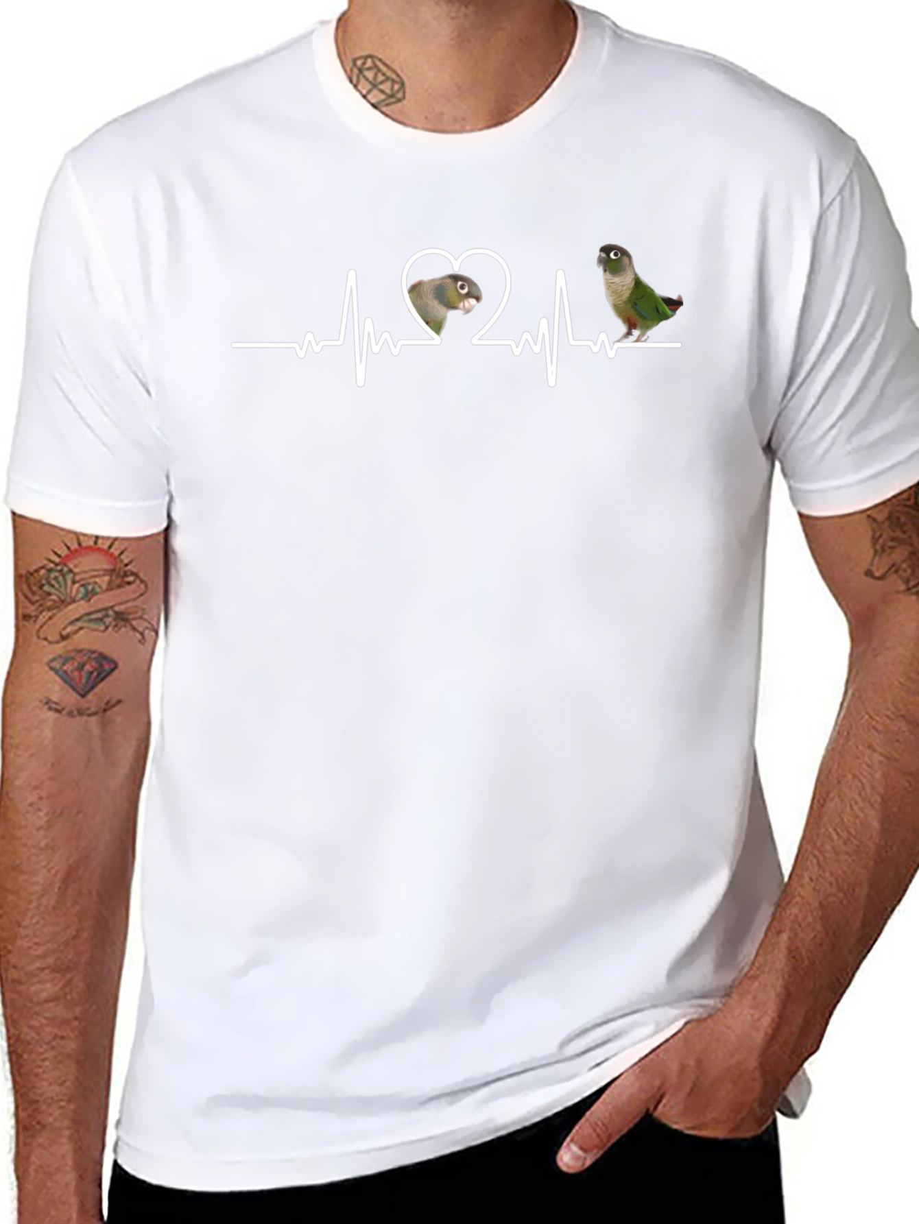 Parrot Heartbeat T-Shirt - Bird Lover Tee