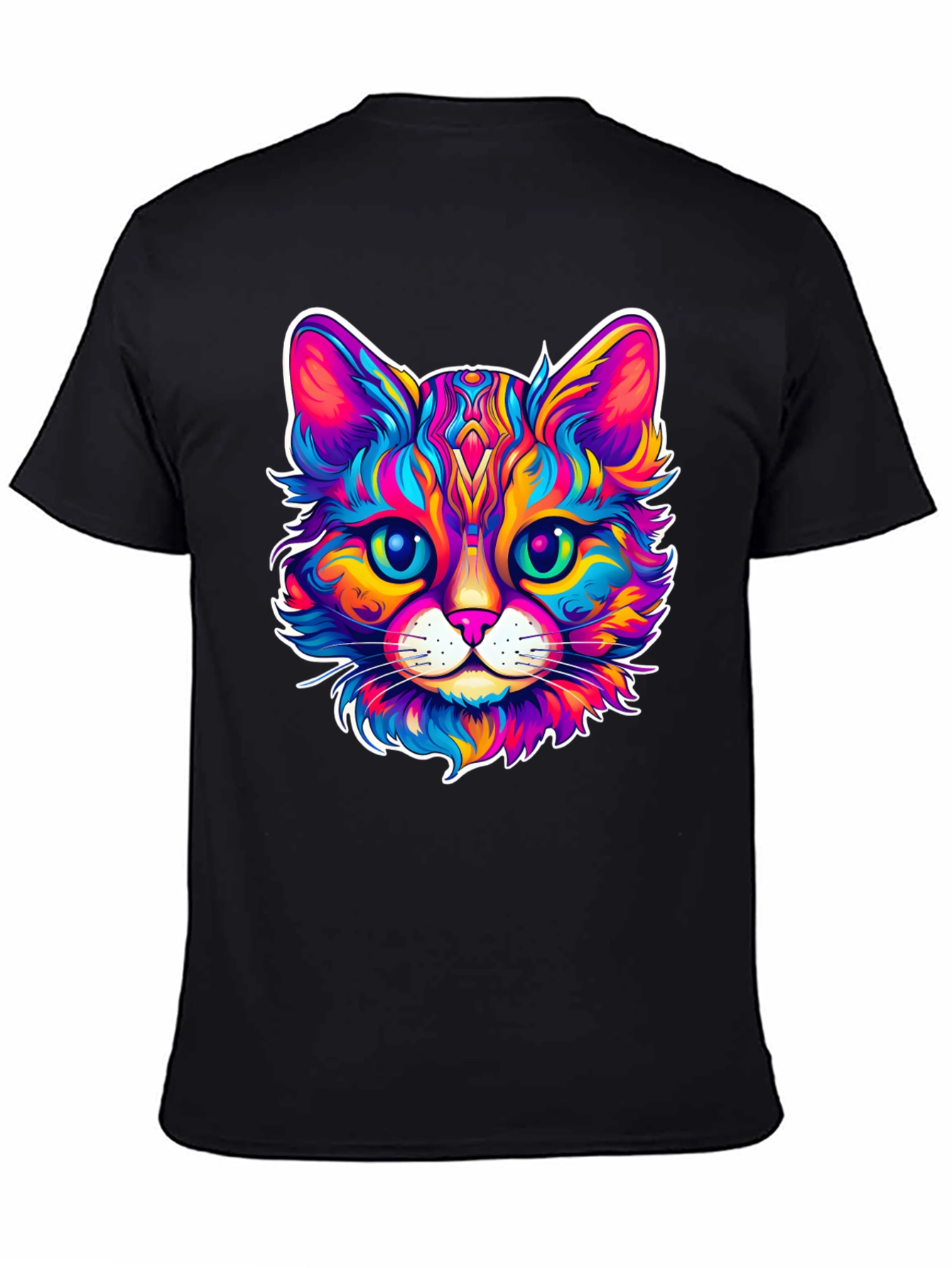 Colorful Cat Graphic T-Shirt