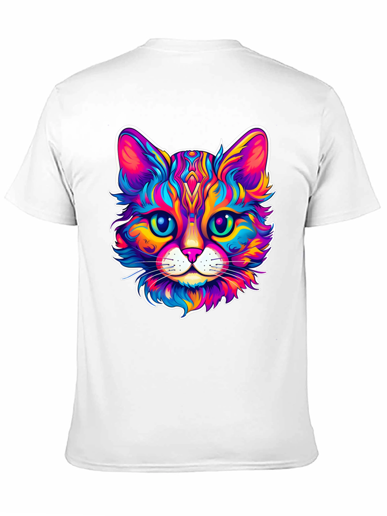 Colorful Cat Graphic T-Shirt