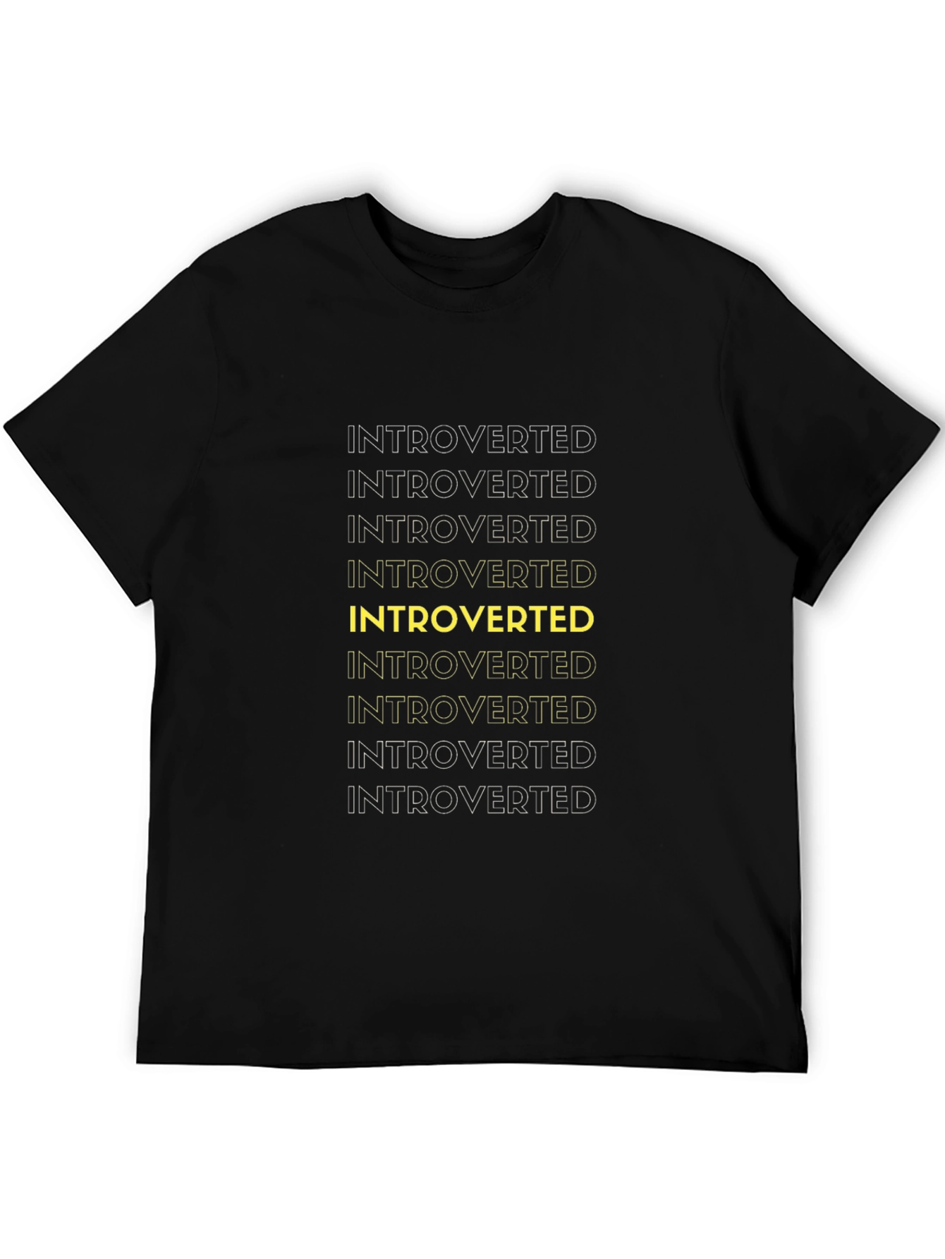 Introverted Graphic Tee - Black Cotton Casual Wear