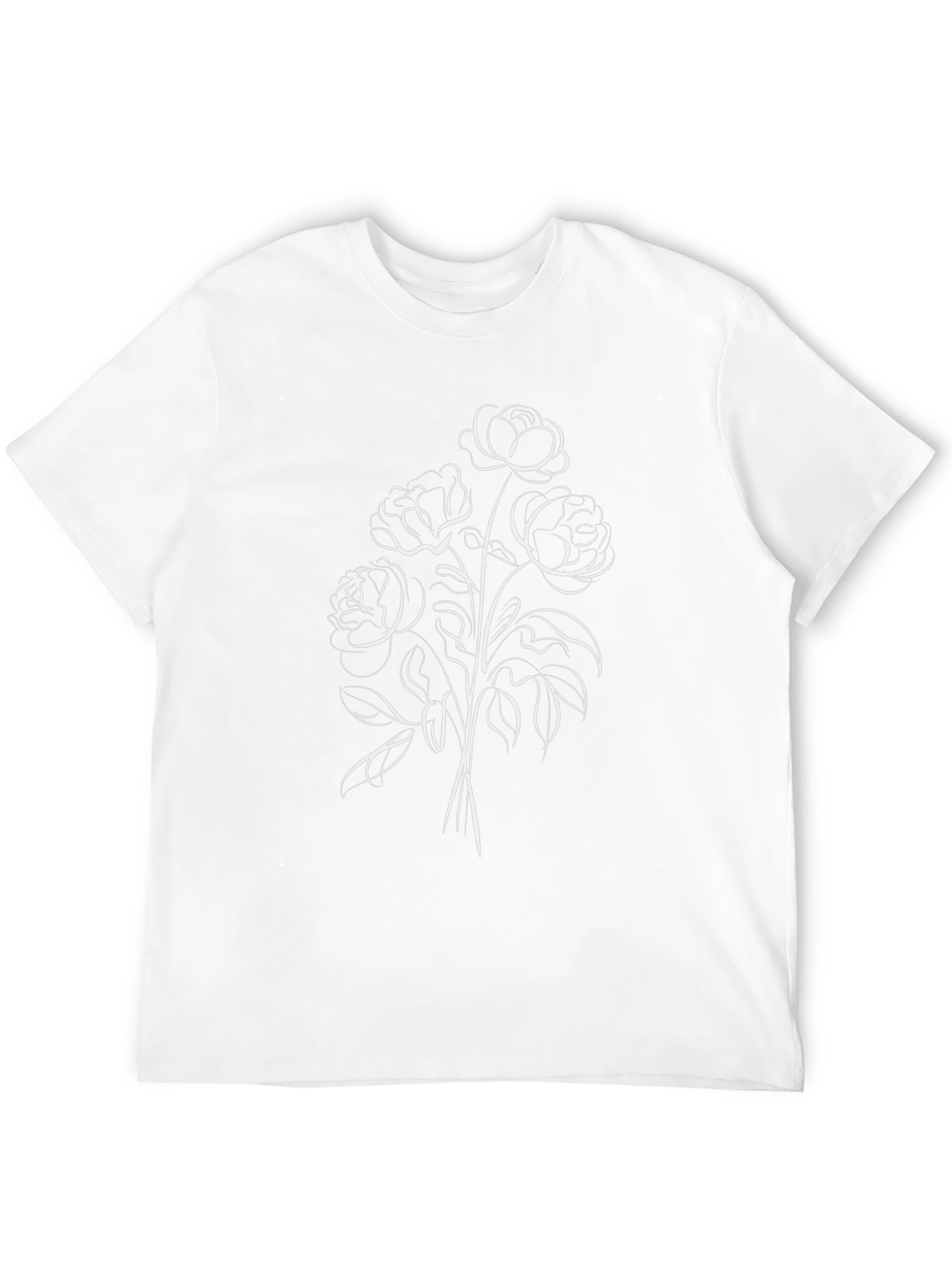 Floral Line Art Black Tee