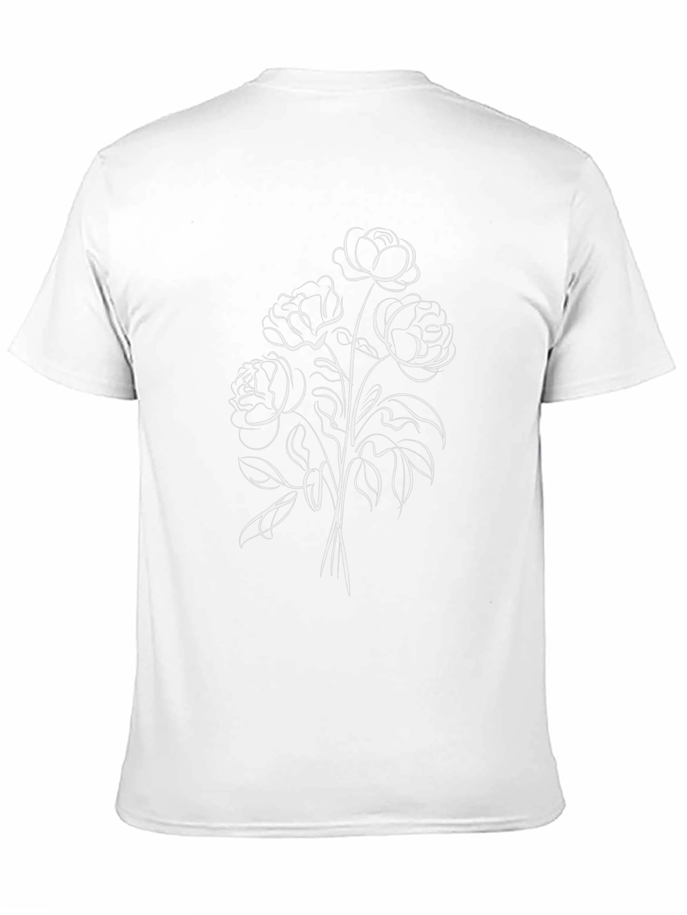 Floral Line Art Black Tee