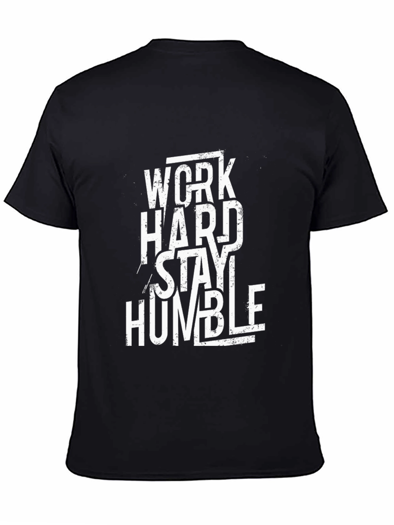 Work Hard Stay Humble Black Graphic T-Shirt